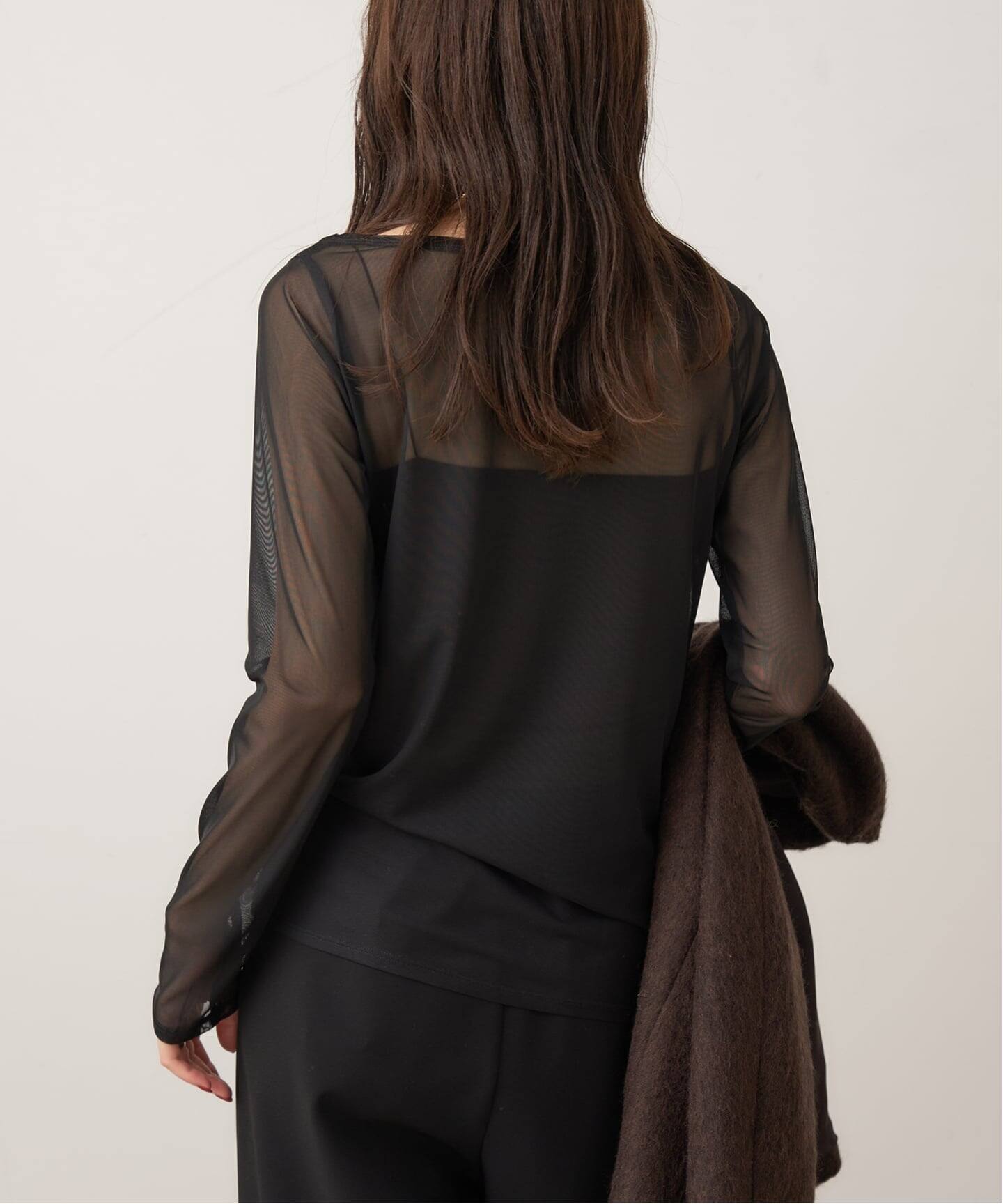sheer mesh b/n Tシャツ（Tシャツ／カットソー）｜Plage（プラージュ