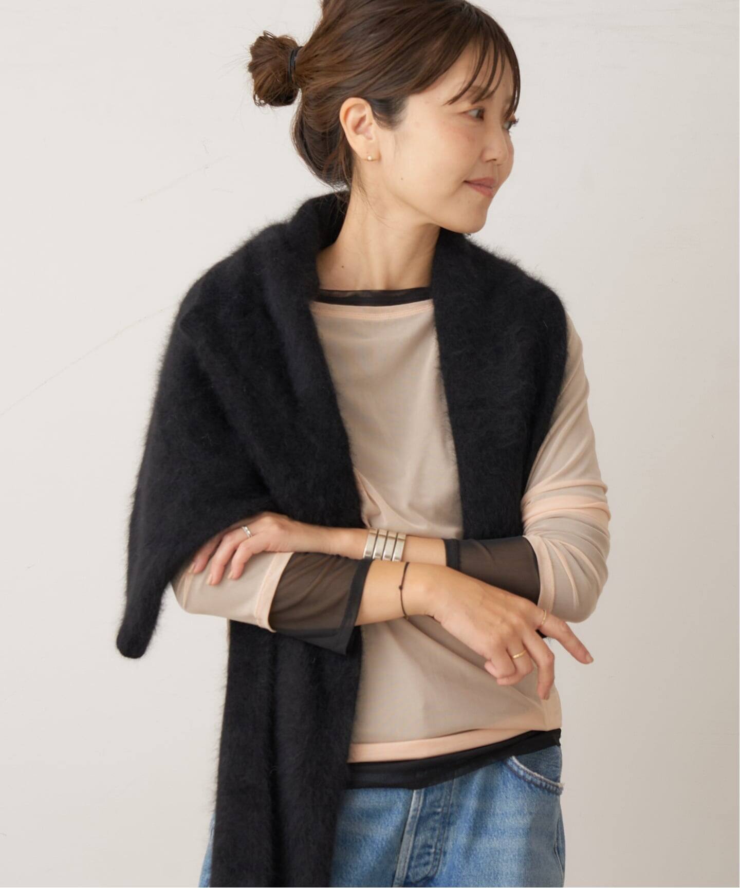 sheer mesh b/n Tシャツ（Tシャツ／カットソー）｜Plage（プラージュ