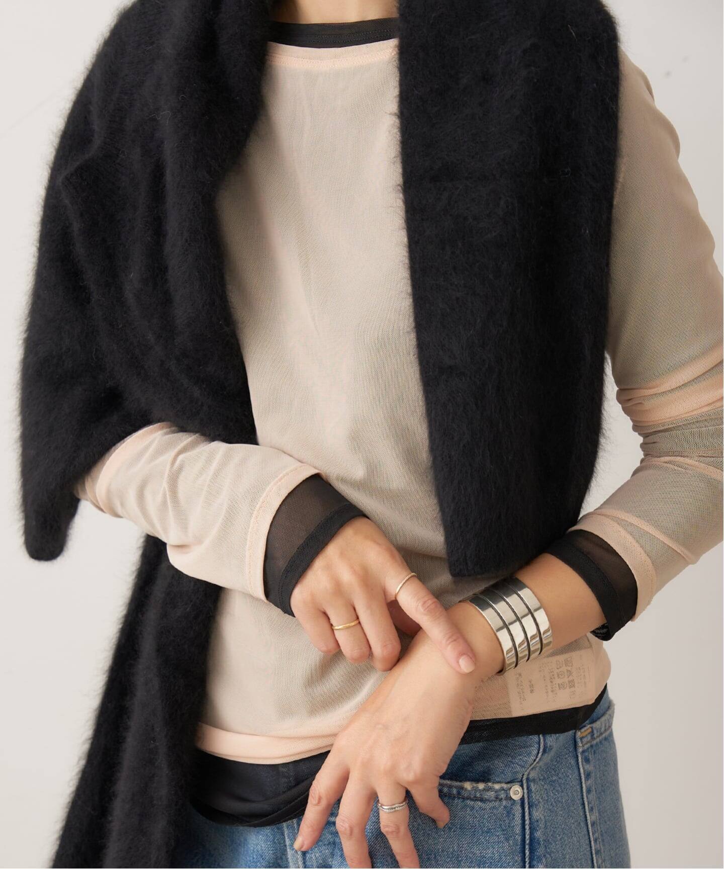 sheer mesh b/n Tシャツ（Tシャツ／カットソー）｜Plage（プラージュ