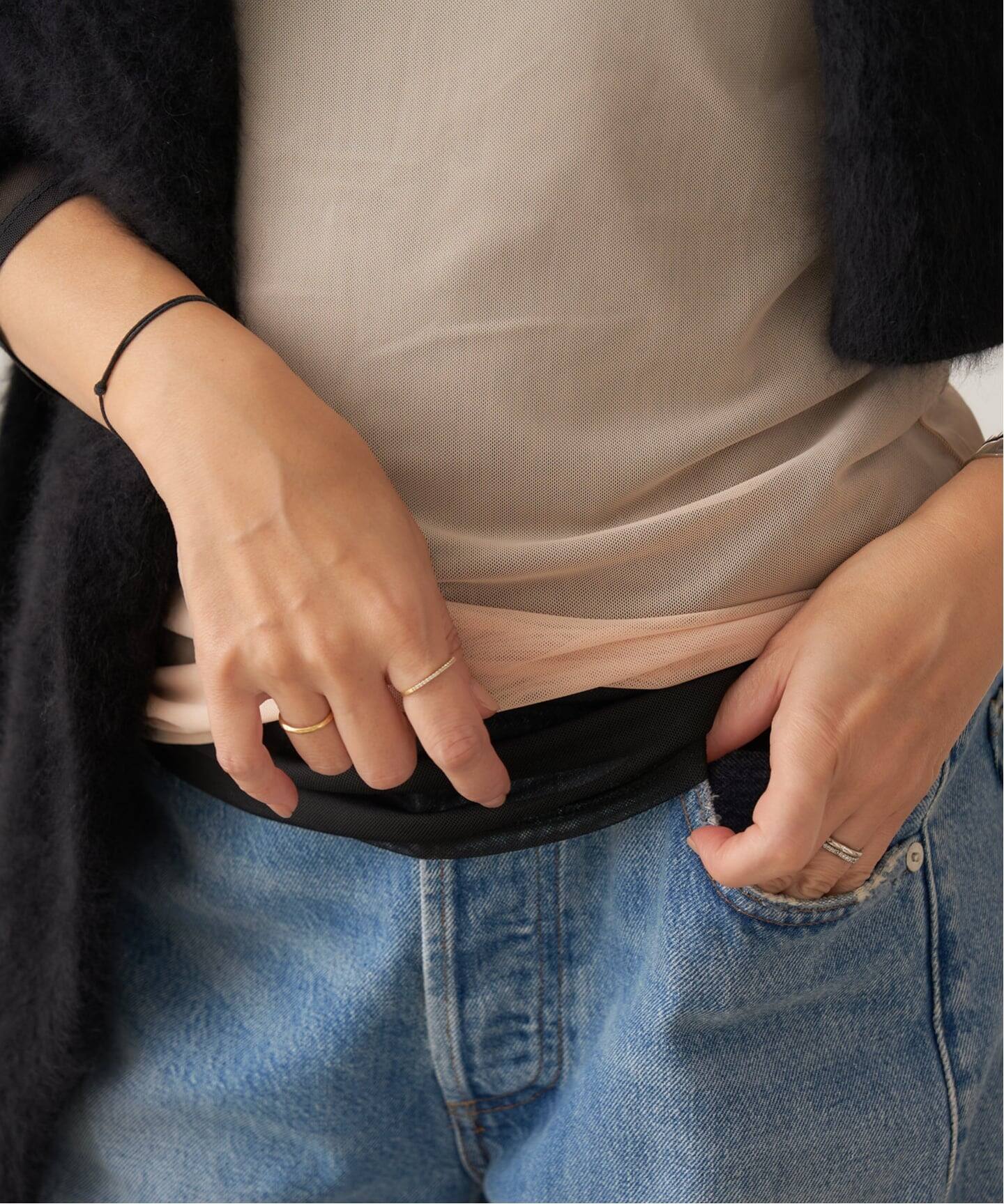 sheer mesh b/n Tシャツ（Tシャツ／カットソー）｜Plage（プラージュ