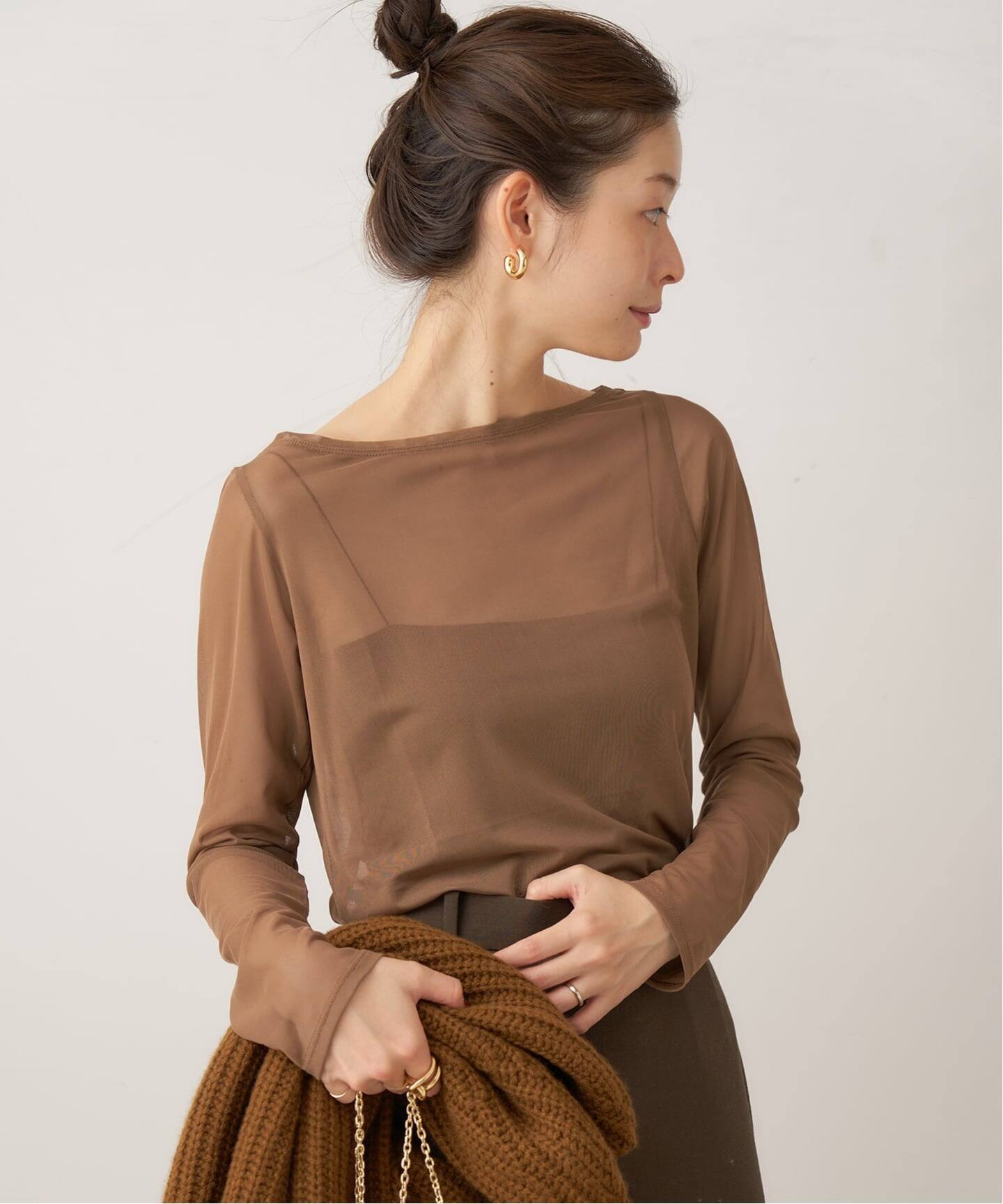 Plage sheer mesh b/n Tシャツ sheer mesh b/n Tシャツ（Tシャツ／カットソー）｜Plage（プラージュ