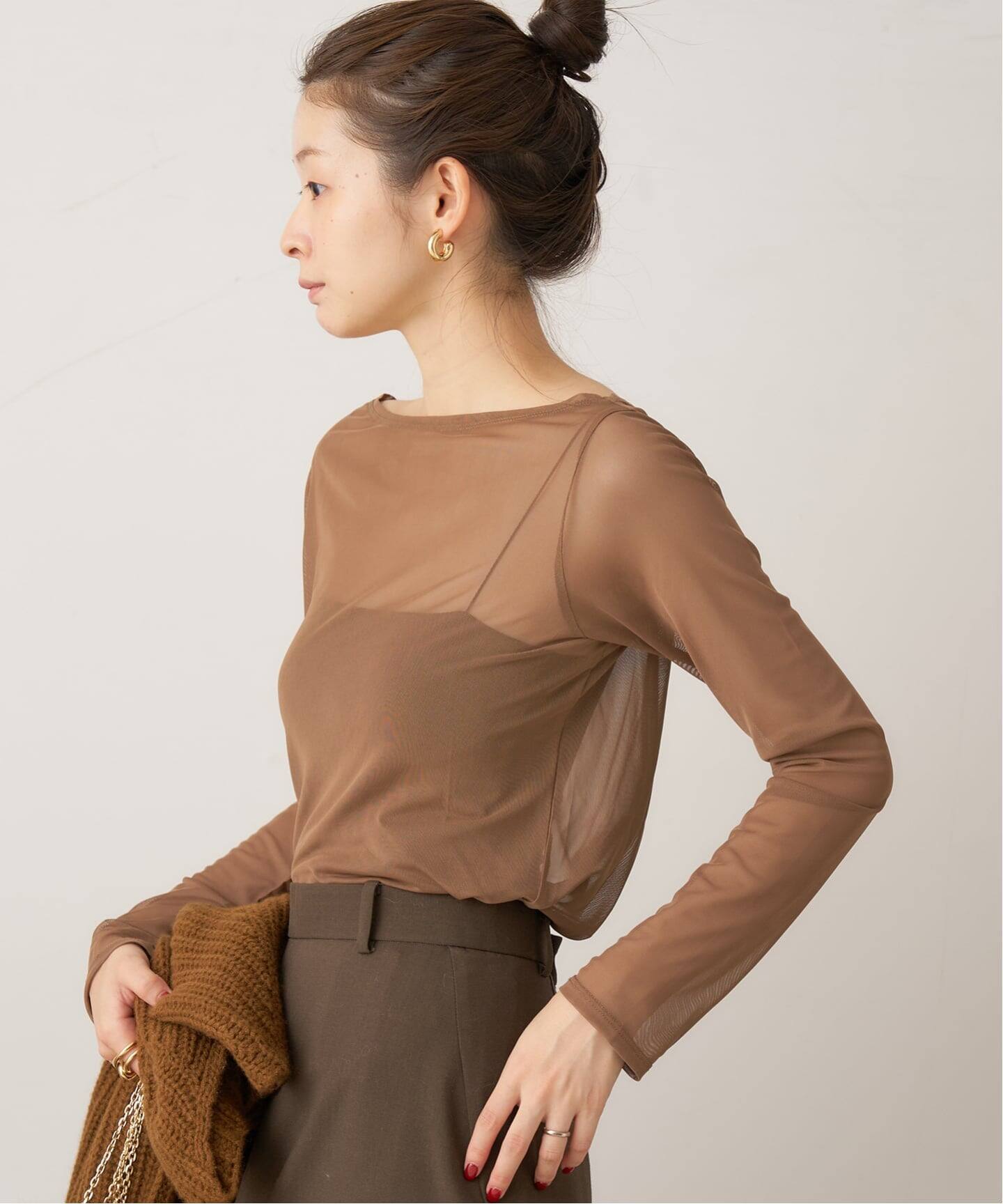 sheer mesh b/n Tシャツ（Tシャツ／カットソー）｜Plage（プラージュ