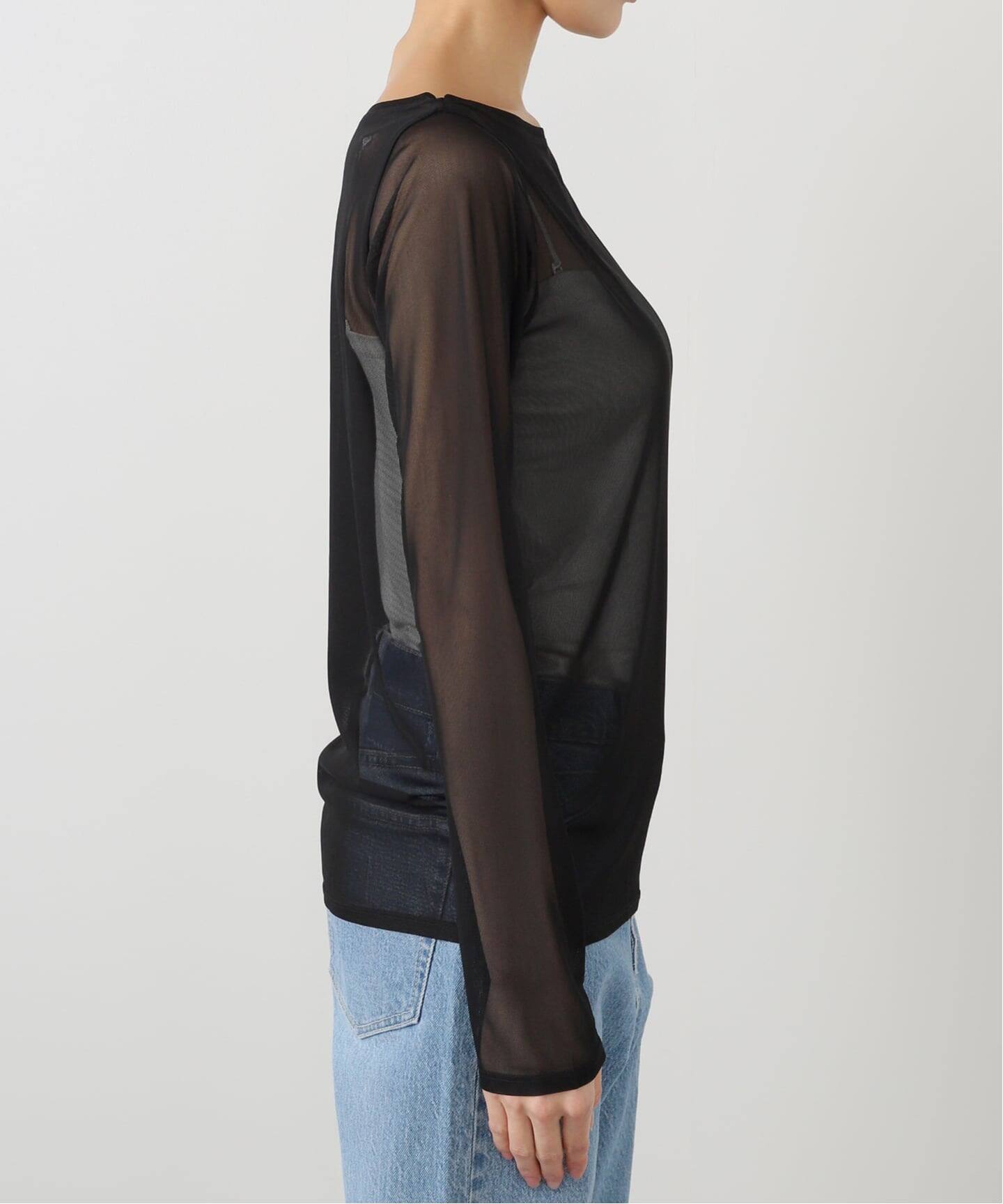 Plage sheer mesh b/n Tシャツ sheer mesh b/n Tシャツ（Tシャツ／カットソー）｜Plage（プラージュ