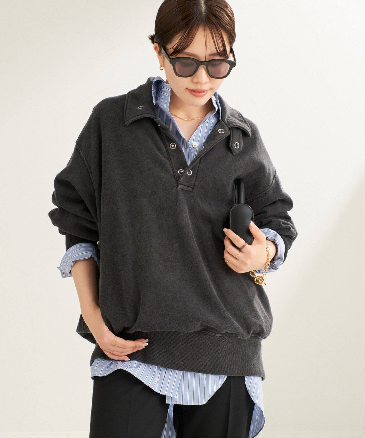 JANE SMITH/ジェーンスミス PIGMENT DYE COTTON FLEECE SN スウェット 