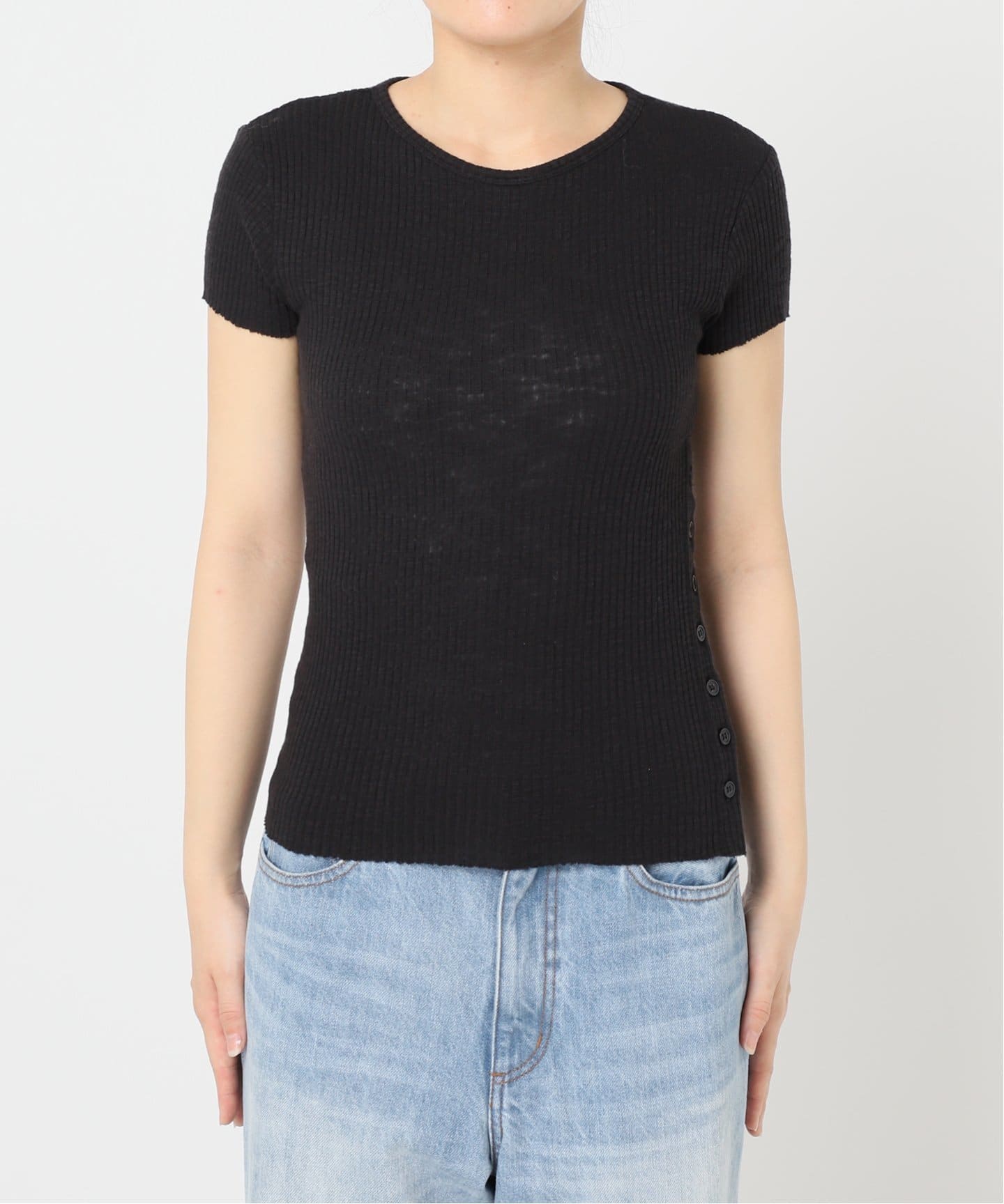 Plage le / ル SIDE BUTTON SLIT トップス le / ル SIDE BUTTON SLIT トップス（Tシャツ／カットソー