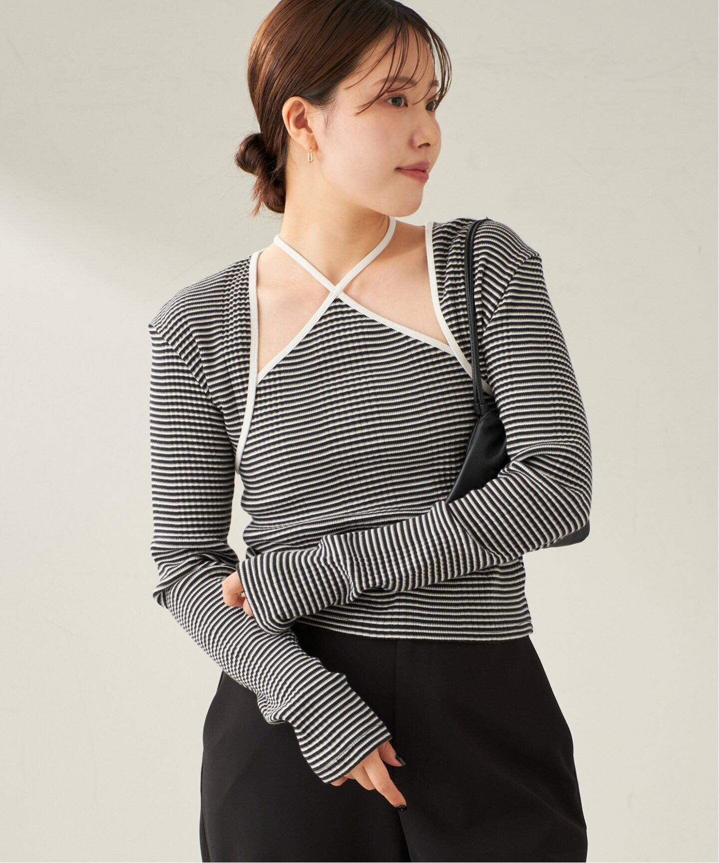 JANE SMITH - JANE SMITH ジェーンスミス 24AW Plage別注 SHEER BOAT NECK シアーカットソー 24WCT-636L-PLG ブラック F imgrc0098216701.jpg