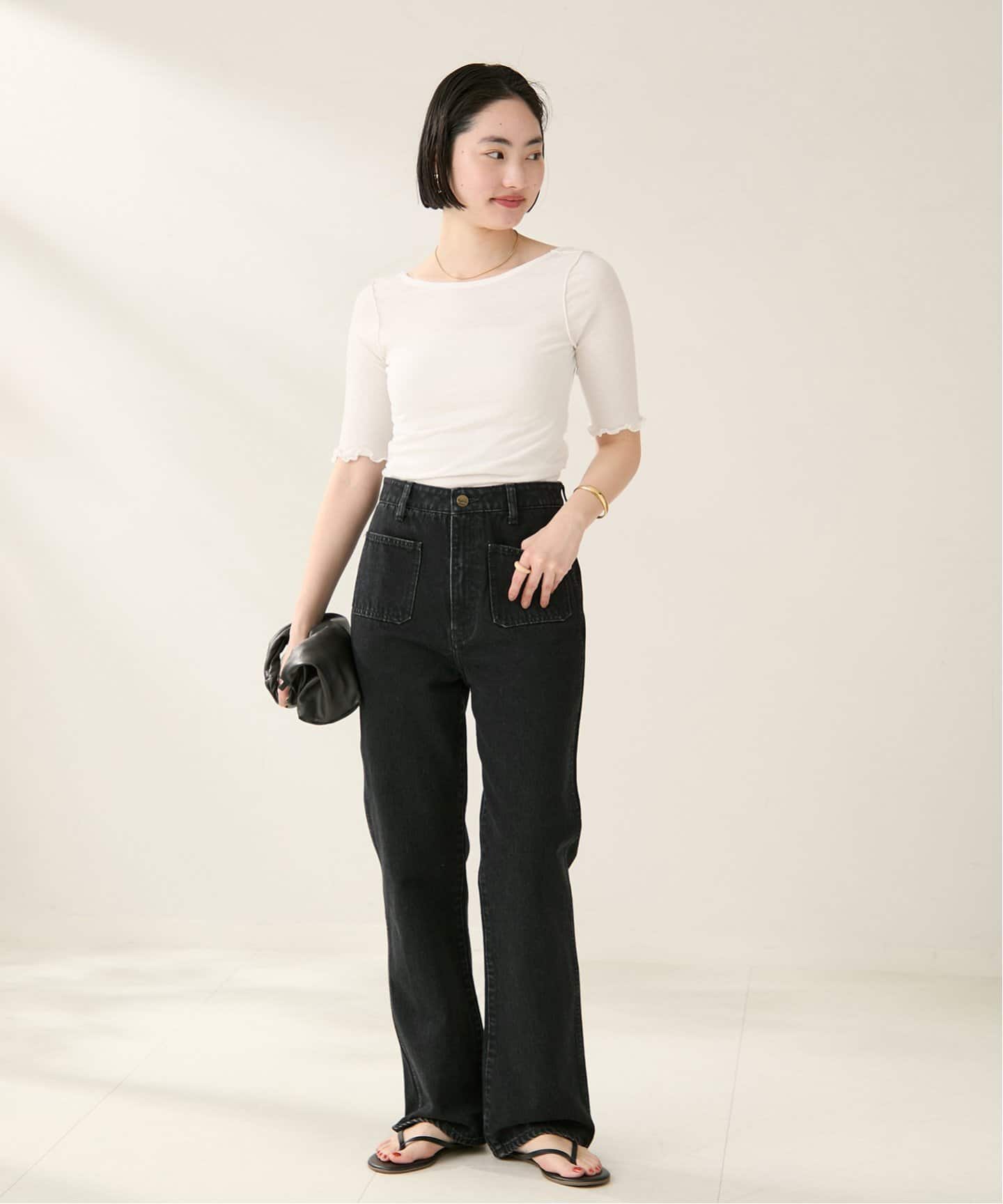 プラージュ　LVIR / ルビエル LVIR / ルビエル LETTUCE-EDGE JERSEY トップス（Tシャツ
