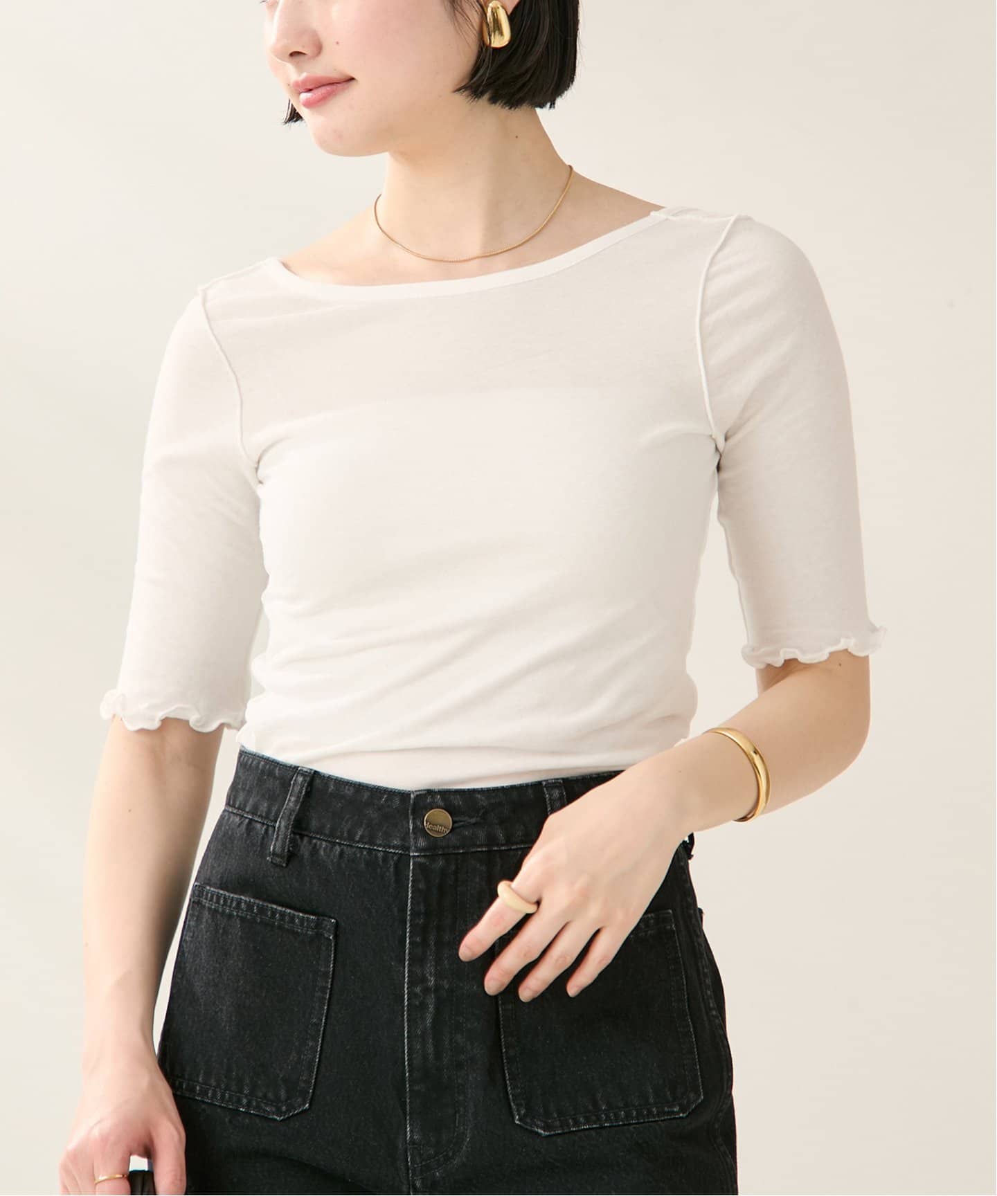 プラージュ　LVIR / ルビエル LVIR / ルビエル LETTUCE-EDGE JERSEY トップス（Tシャツ