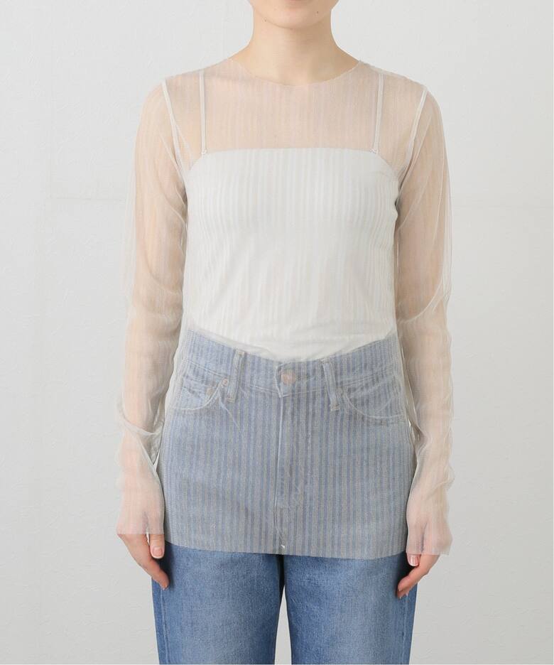 TanC TOKYO / タンクトウキョウ SPARKLING TULLE STRIPE LS トップス 