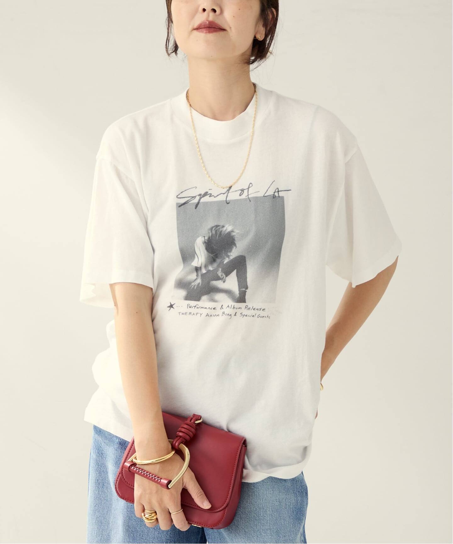 ANINE BING ASHTON SERPENT Tシャツ　m124 Anine Bing | T-shirt Ashton Tee Snake blu – lemlò