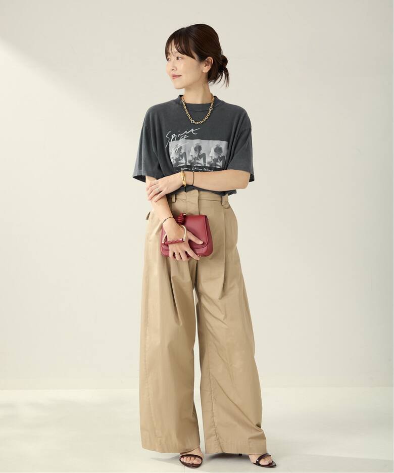 ANINE BING 22070587003210 BING logo Tシャツ レディース ベージュ  