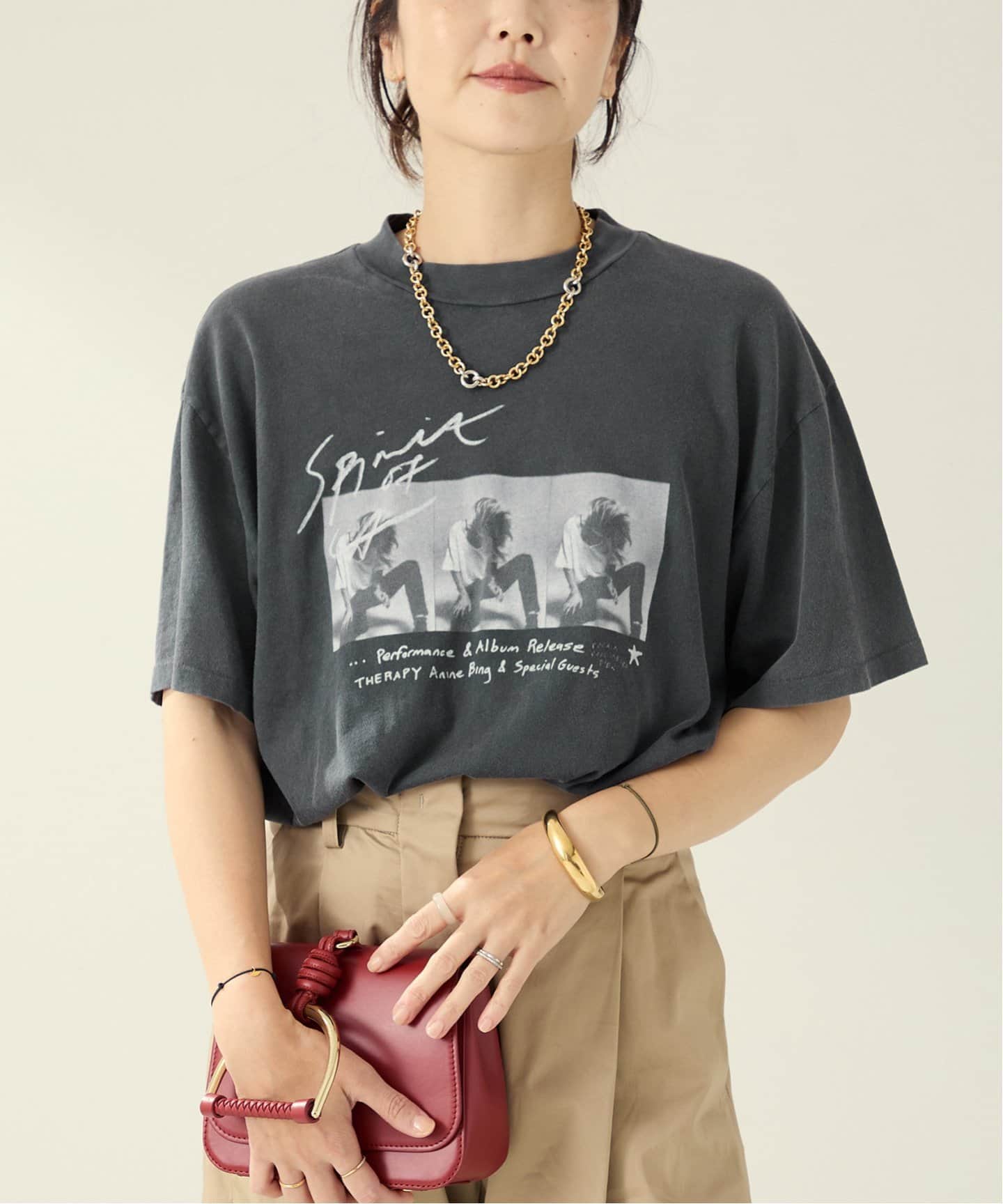 ANINE BING / アニービン ASHTON TEE CONCERT Tシャツ（Tシャツ