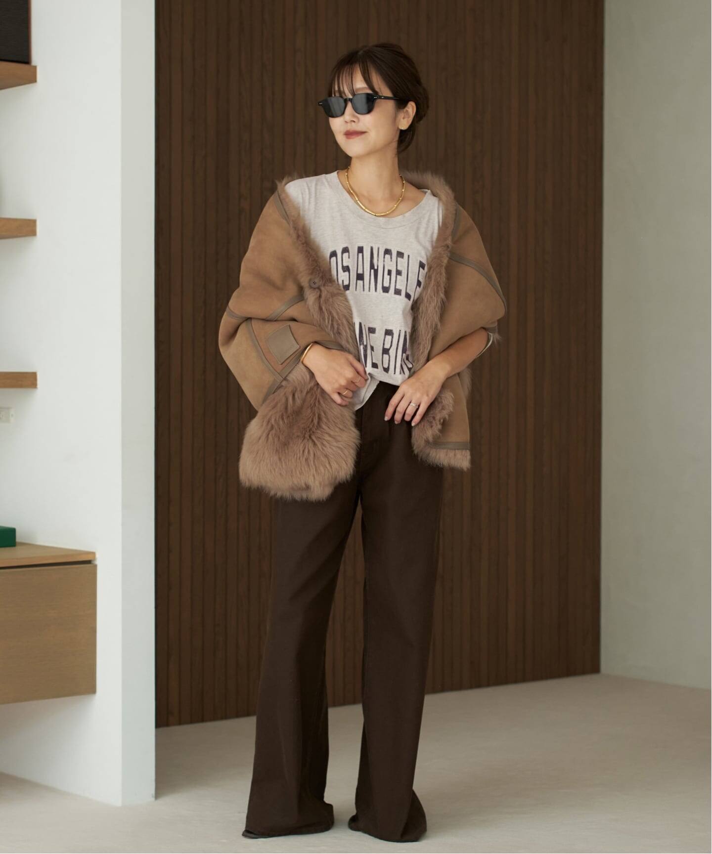 ANINE BING / アニービン JOHNNY CROPPED Tシャツ（Tシャツ