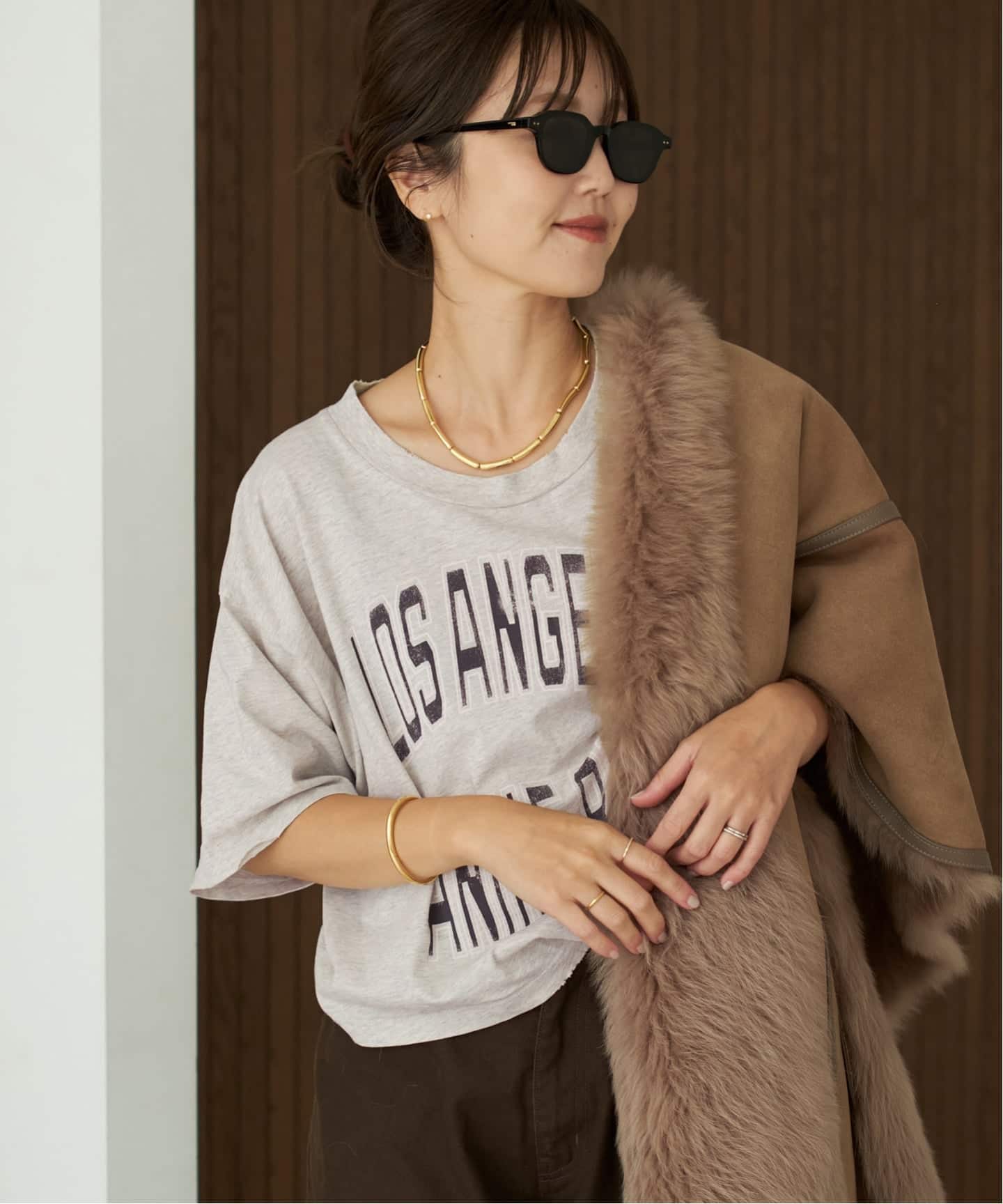 ANINE BING / アニービン JOHNNY CROPPED Tシャツ（Tシャツ