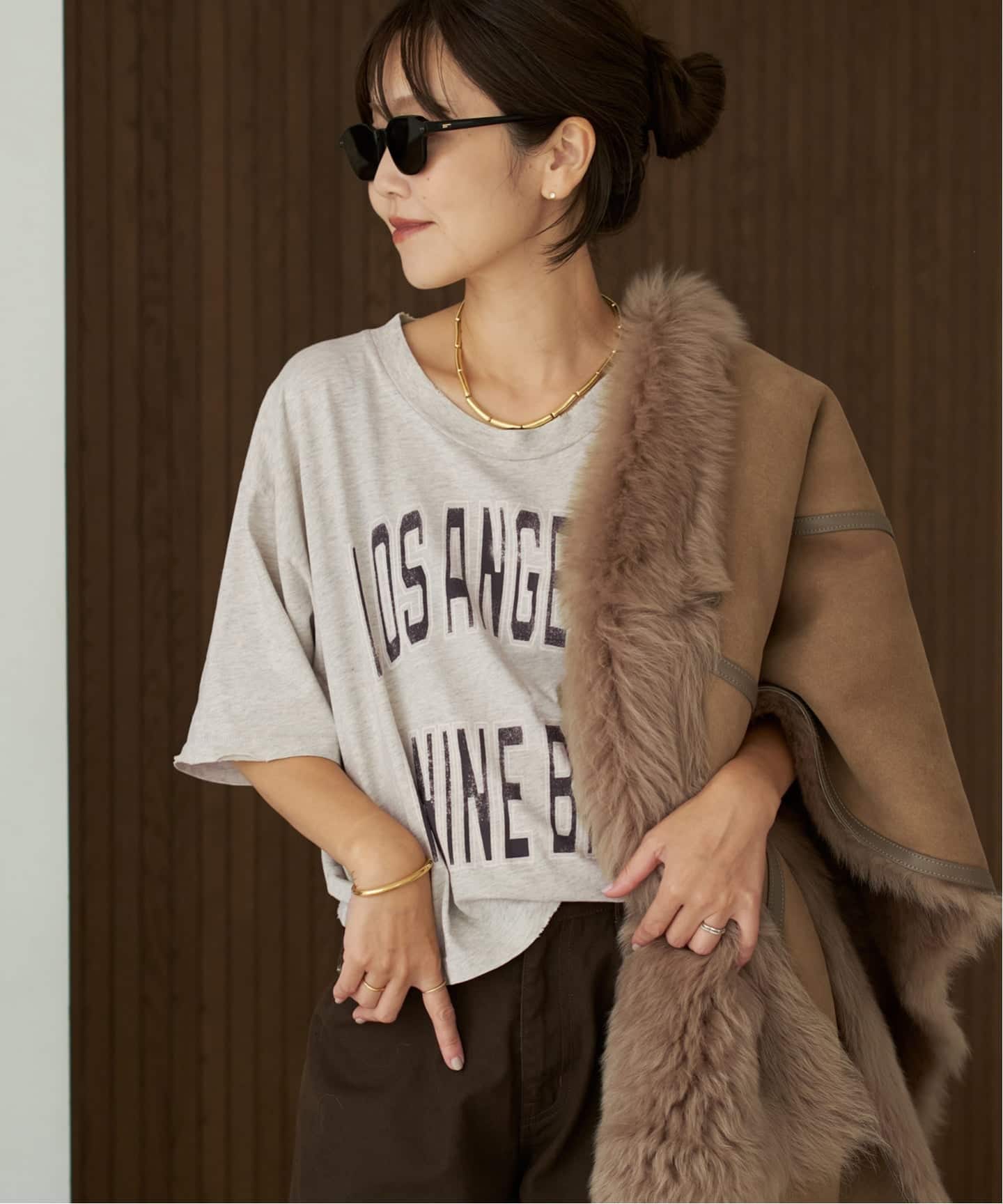 ANINE BING / アニービン JOHNNY CROPPED Tシャツ（Tシャツ