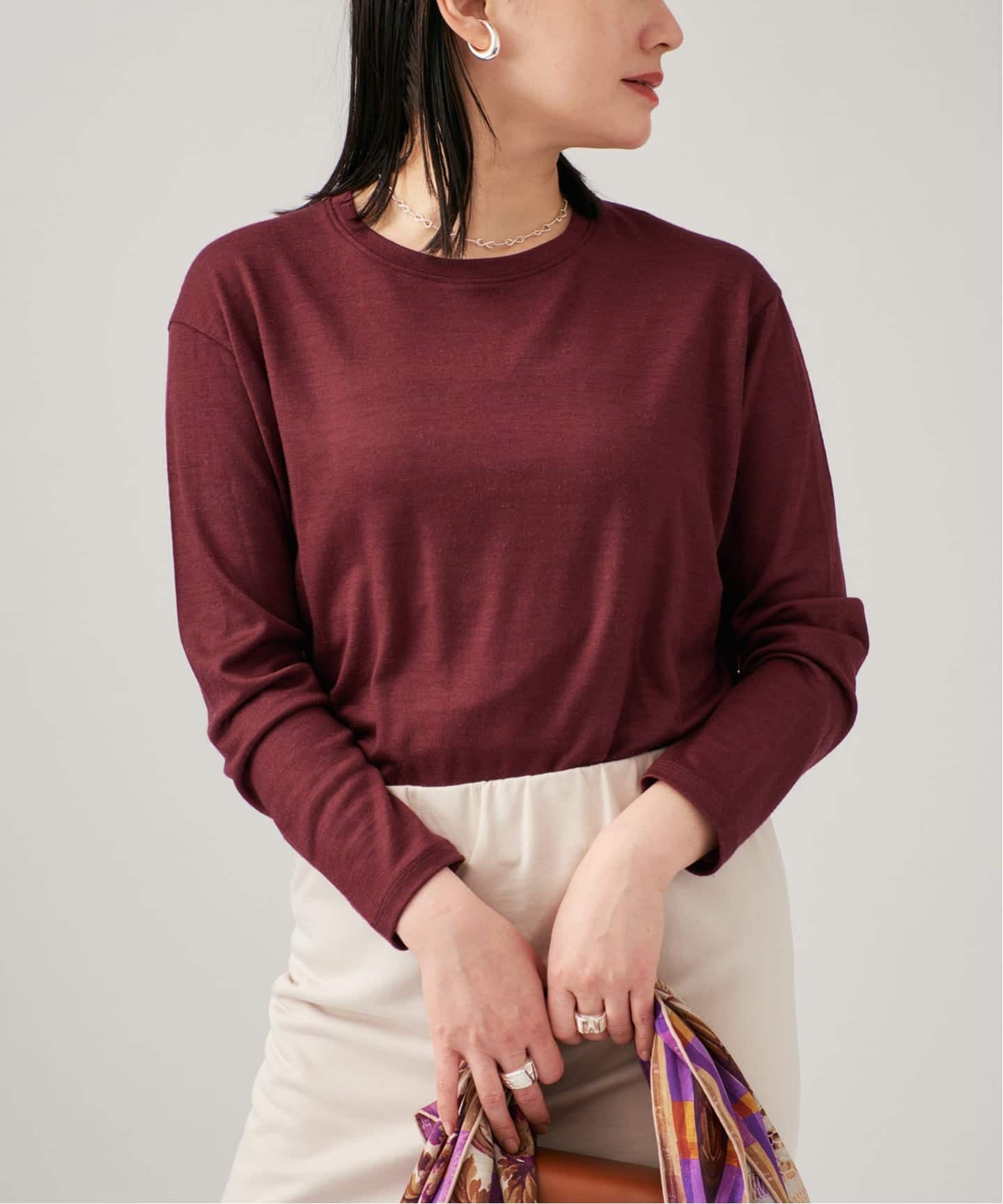 WOOL JERSEY クルーネックロングスリーブプルオーバー（Tシャツ