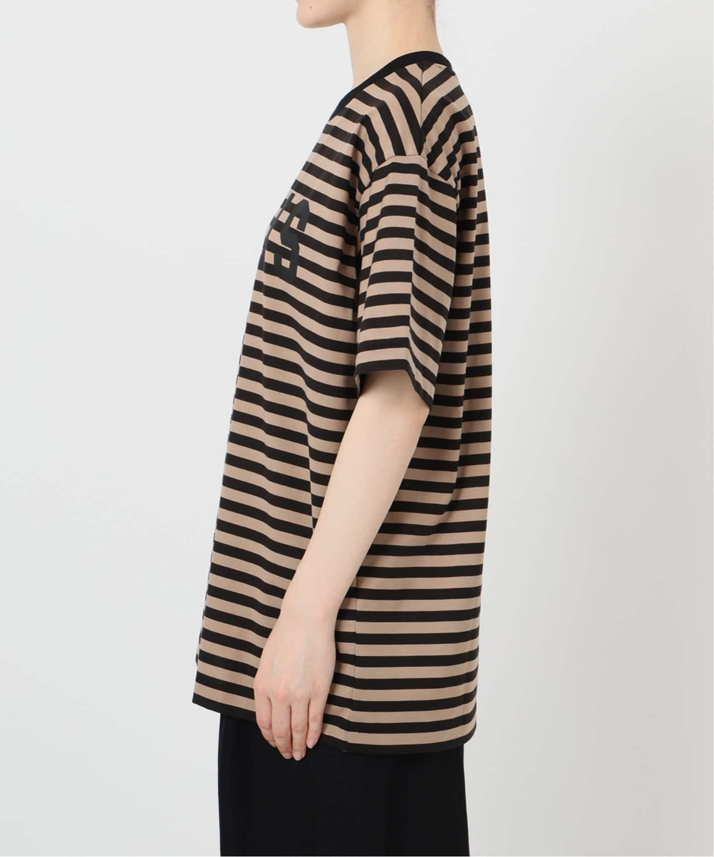おしげちゃん VERMEIL par iena ボーダーカットソー 一部店舗限定》PARIS ロゴTシャツボーダー（Tシャツ／カットソー