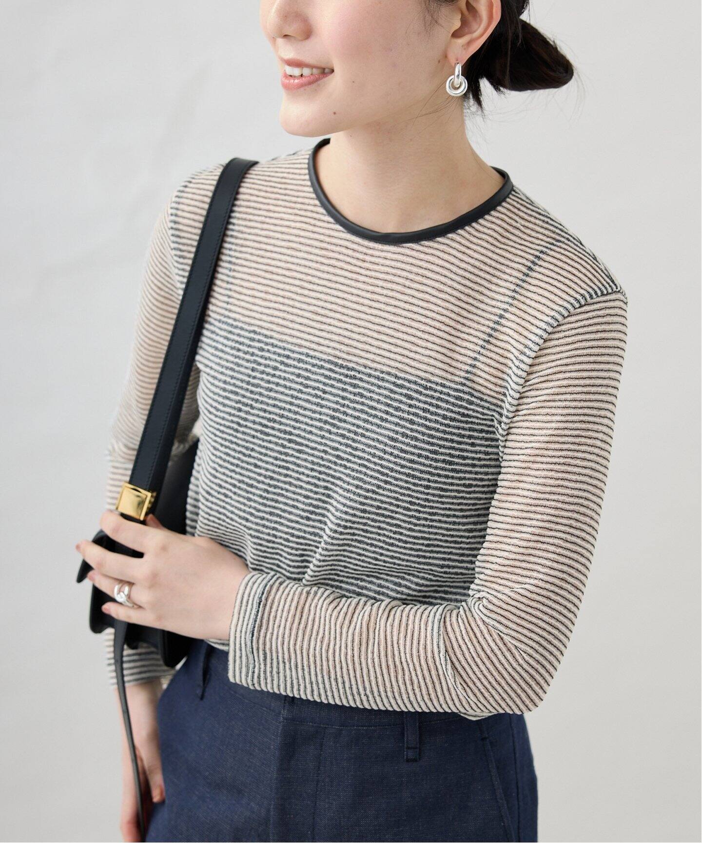 sheer border cut プルオーバー（Tシャツ／カットソー）｜VERMEIL par 