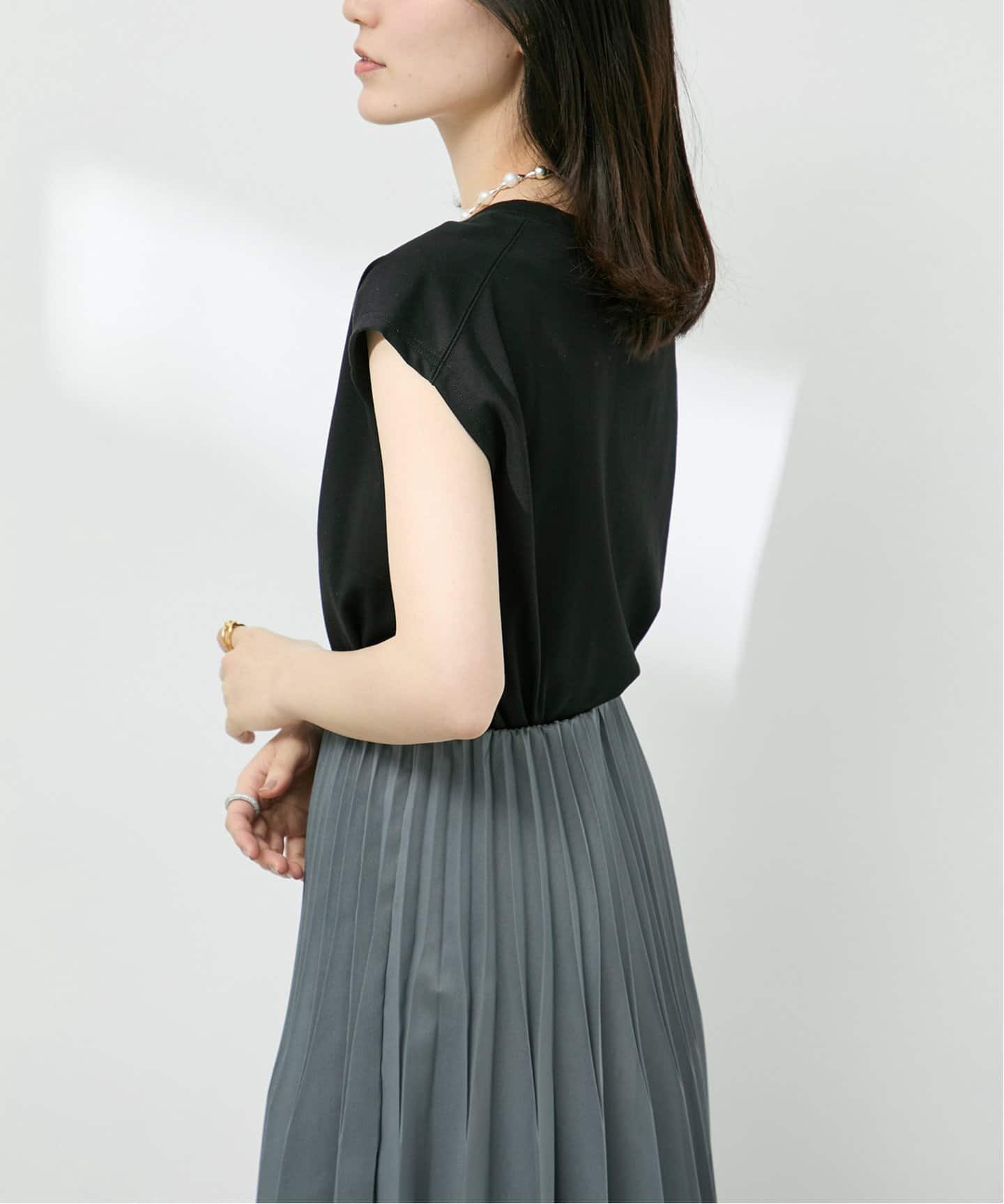 VERMEIL par iena◆長袖カットソー/FREE/コットン/NVY/ボーダー/24-070-938-5330-1-0 cotton silk crew プルオーバー（ニット／セーター）｜VERMEIL