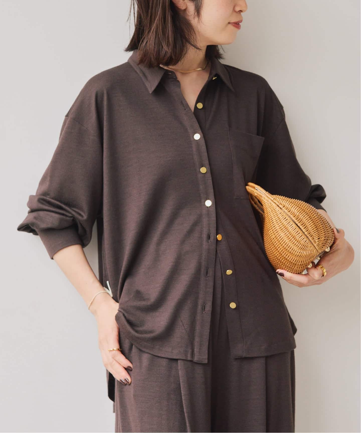 ヴェルメイユパーイエナ シャツ wool 100 jersey シャツ（Tシャツ／カットソー）｜VERMEIL par