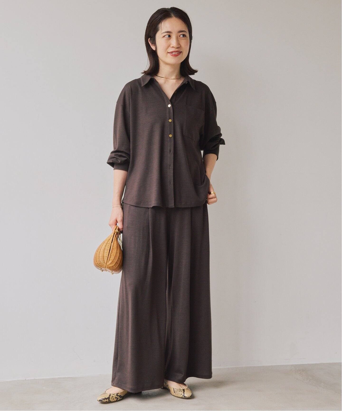 【メーカー再生品】 予約》wool 100 jersey tuck パンツ（その他パンツ）｜VERMEIL トップス