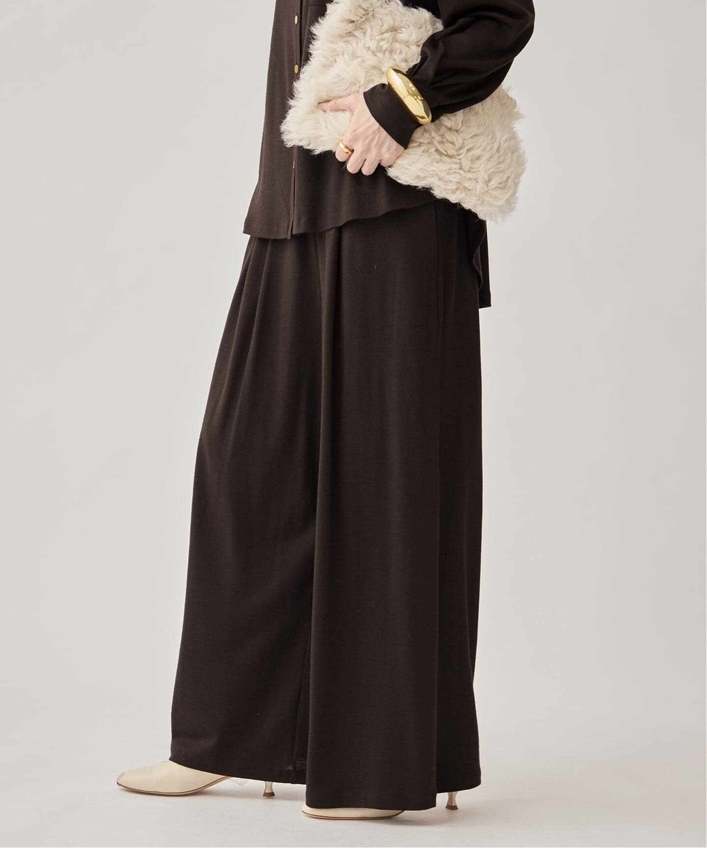 wool 100 jersey tuck パンツ（その他パンツ）｜VERMEIL par iena