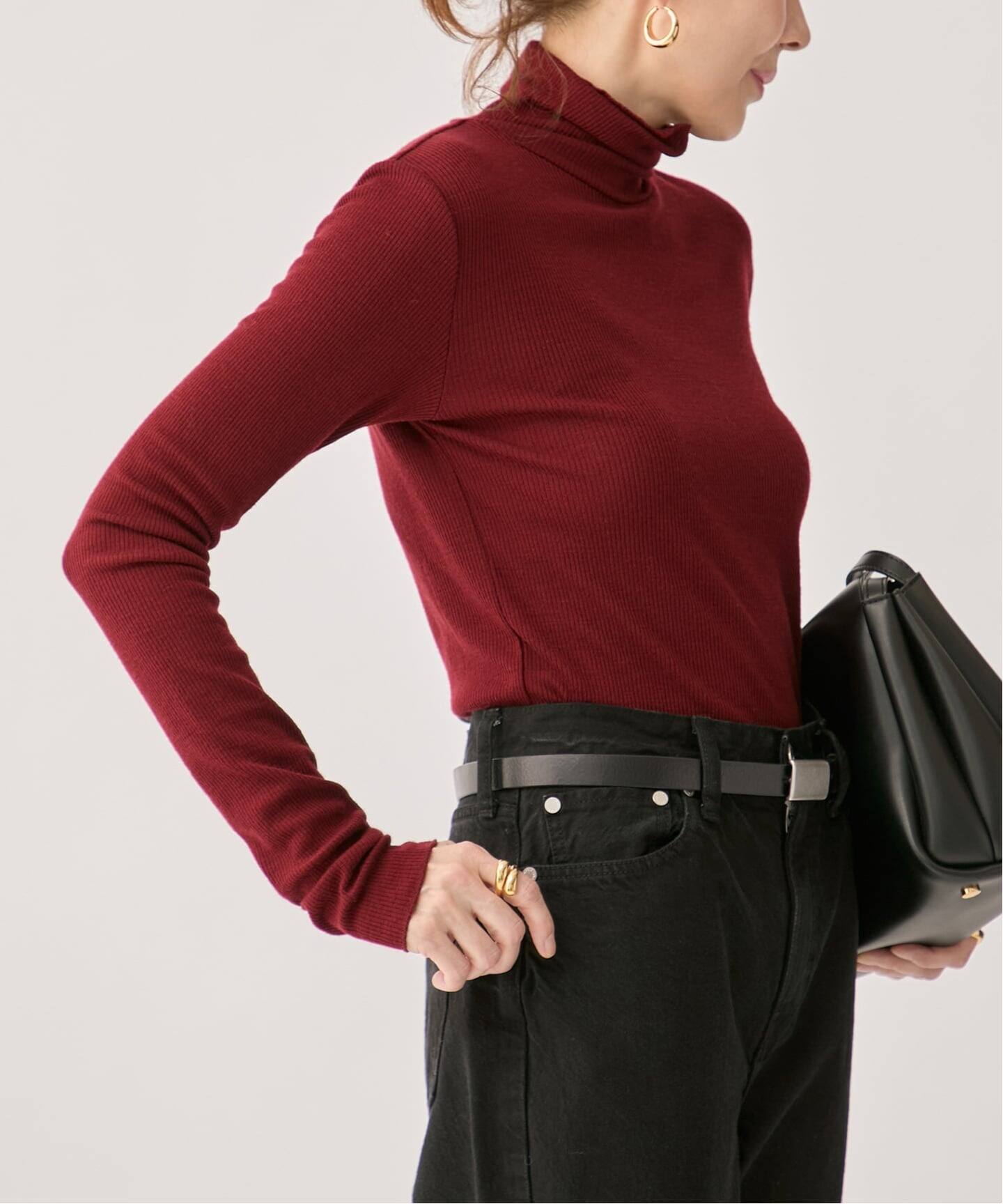 新品 VERMEIL par iena ハイネックプルオーバー イエナ wool100 RIB ハイネックプルオーバー（Tシャツ／カットソー）｜VERMEIL