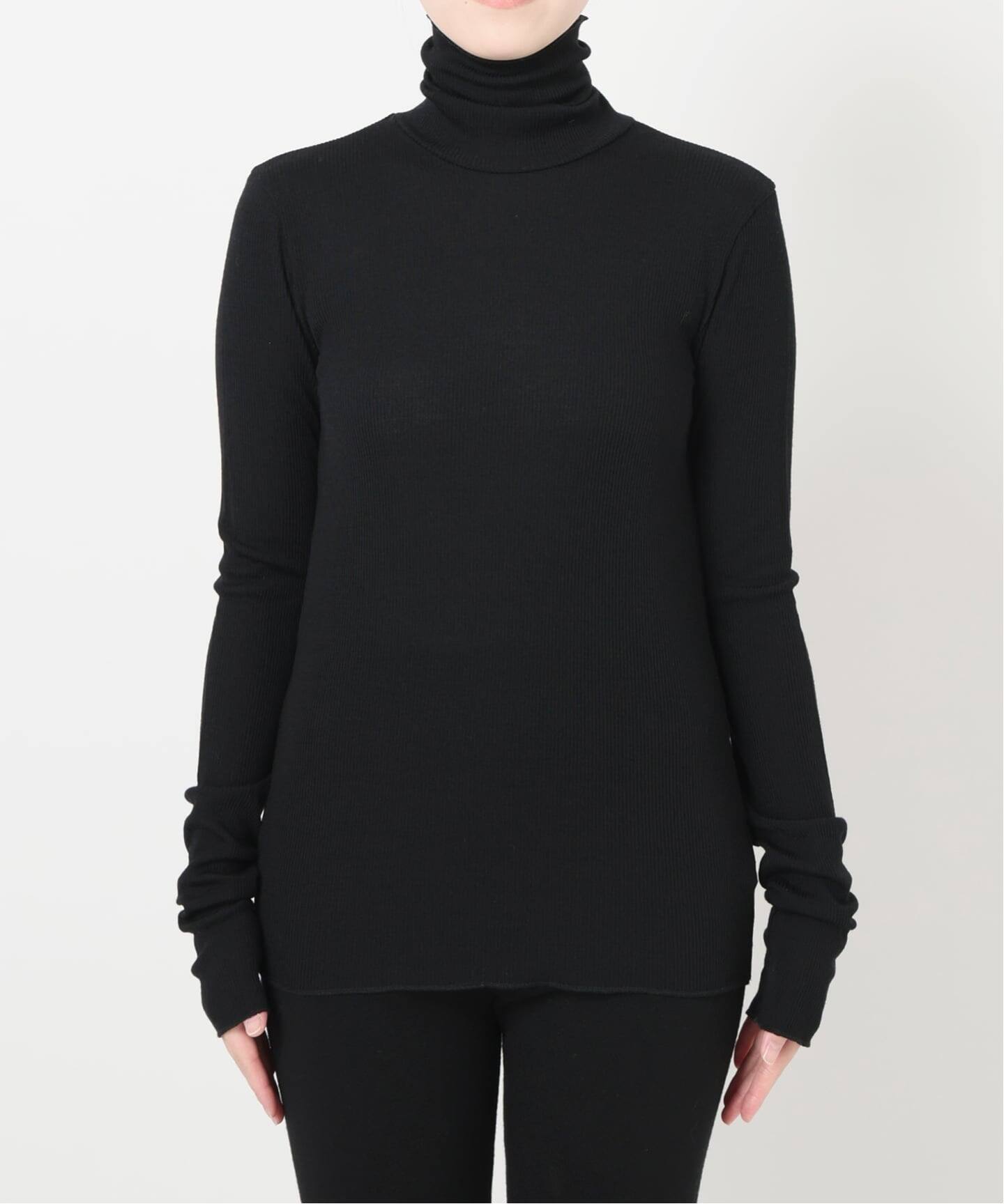 immatereal ハイネックカットソー ブラック immatereal ハイネックカットソー ブラック immatereal deres ブラック