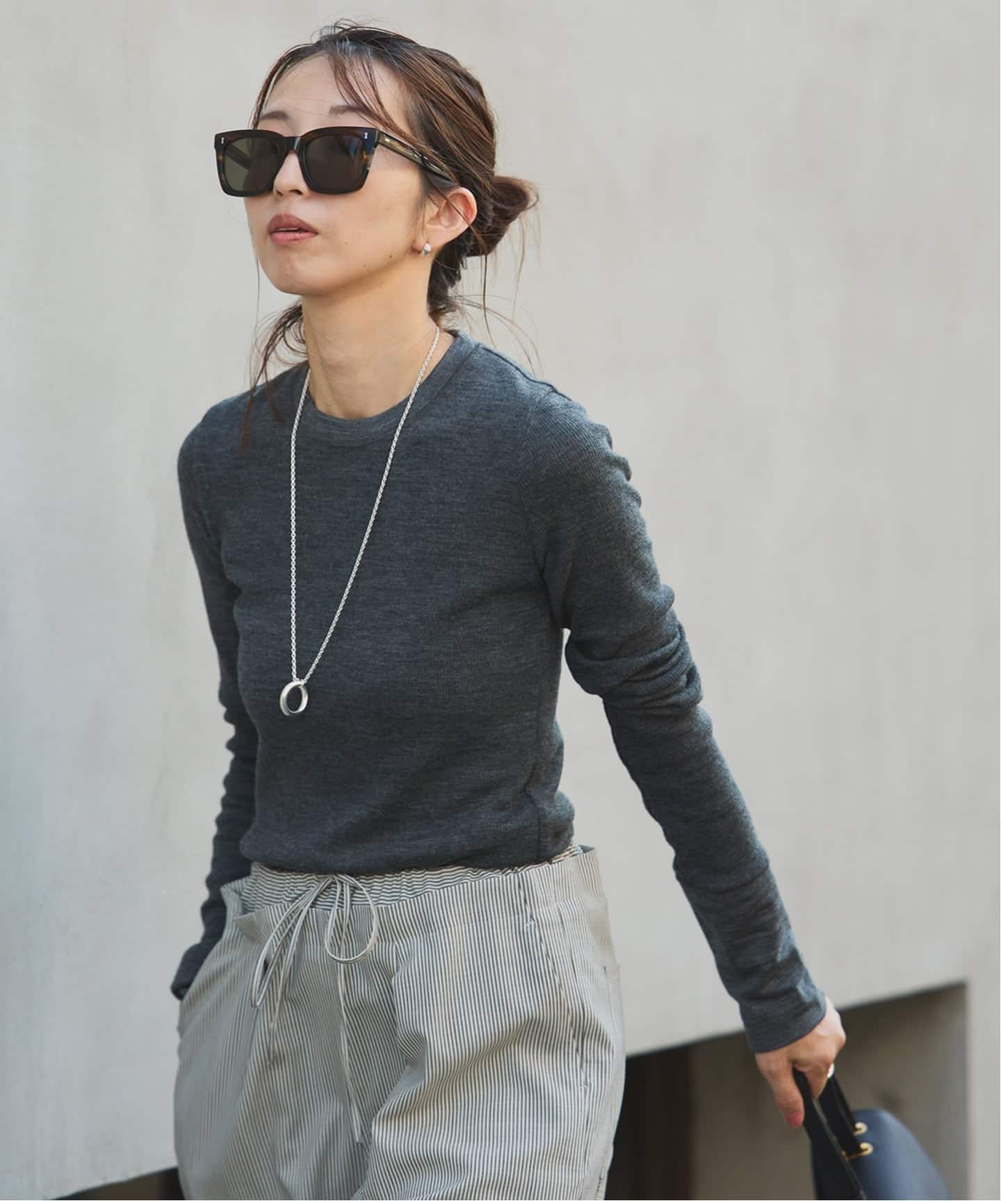 wool100 RIB クループルオーバー（Tシャツ／カットソー）｜VERMEIL par