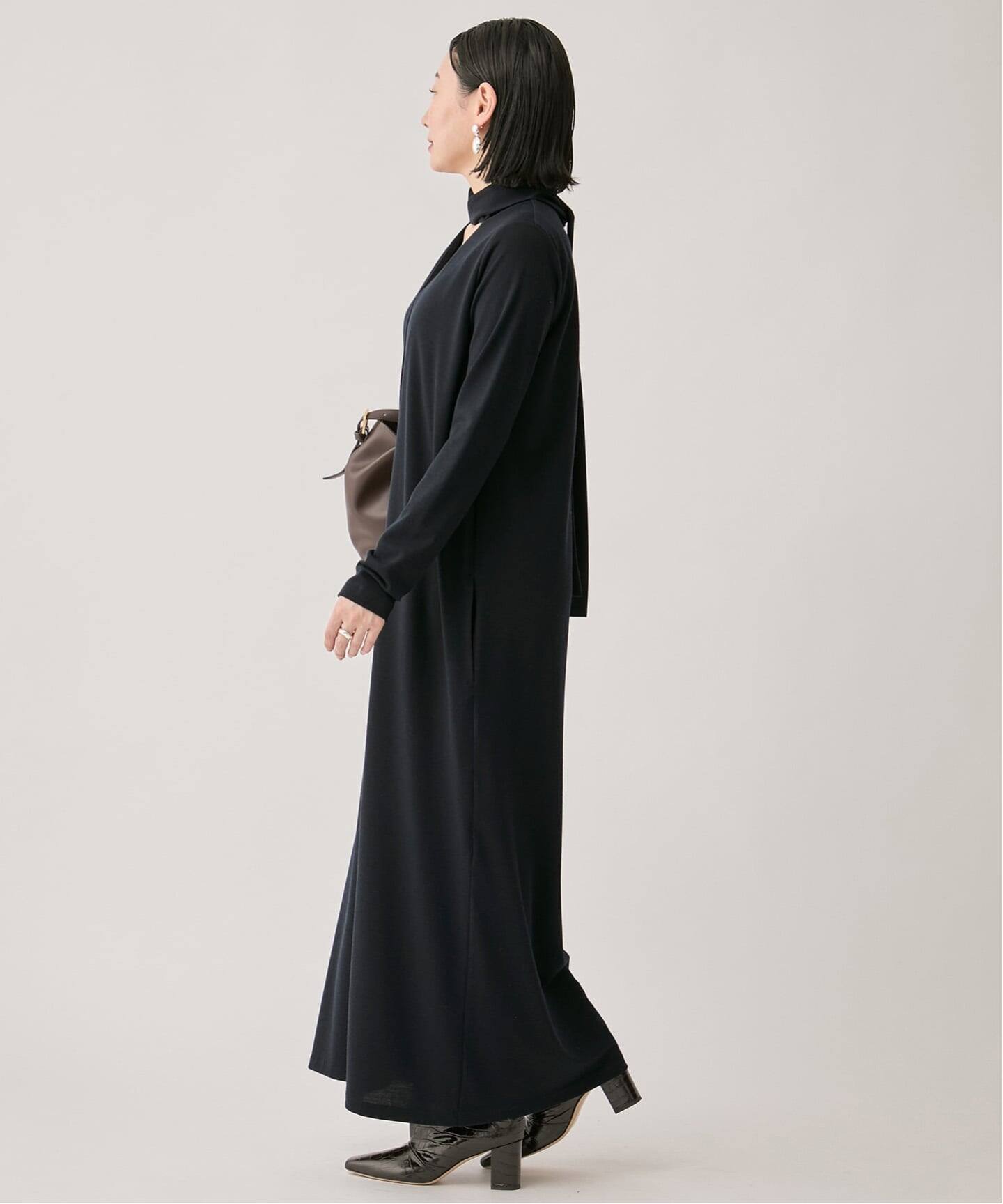 新品同様✨ヴェルメイユパーイエナ　24年モデル フレンチワンピース ロング VERMEIL par iena ワンピース フォルムニット フレンチ