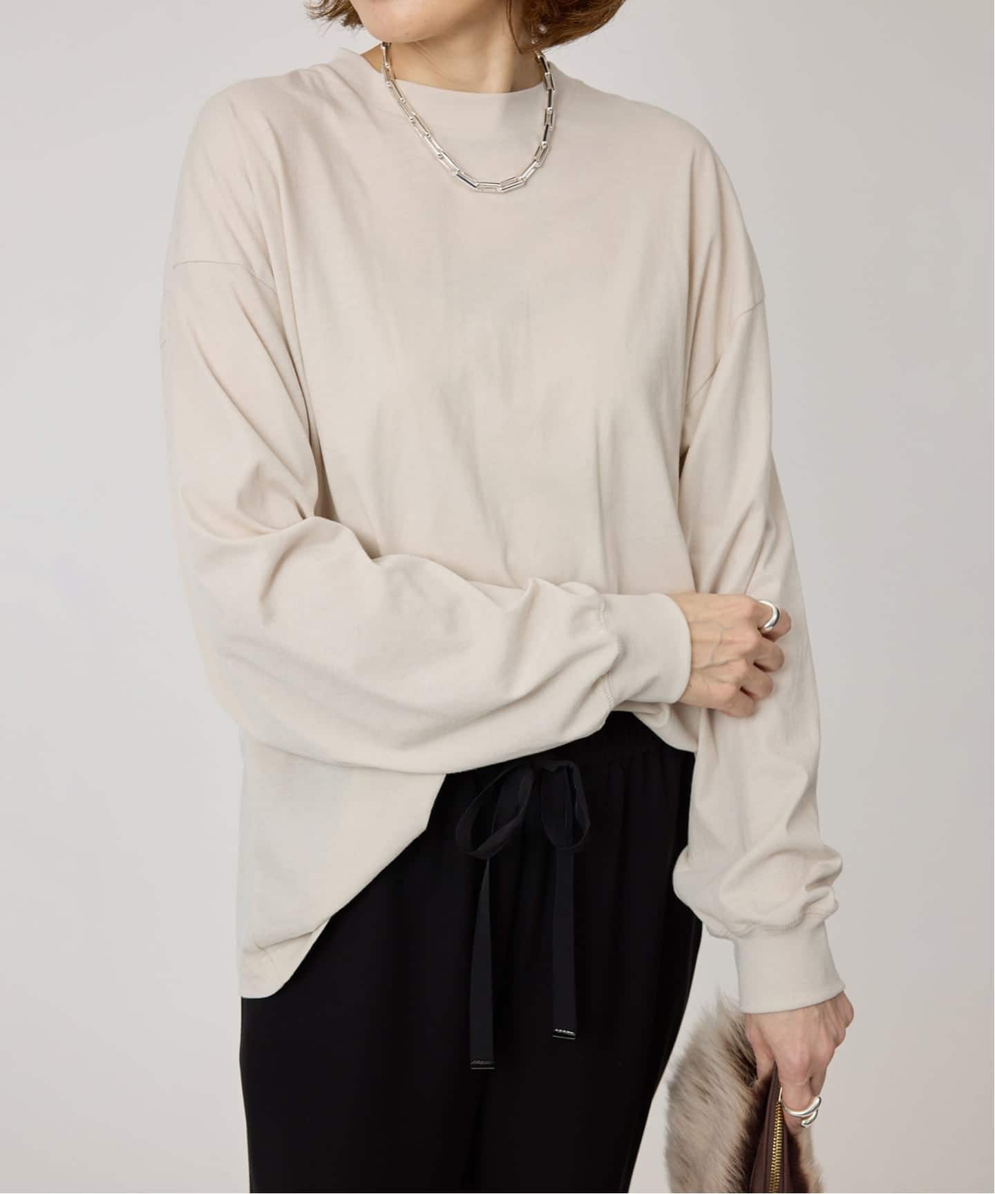 NKN704 23年夏 ATON エイトン FRESCA NUBUCK ロングスリーブTシャツ KKAGGW0604（T