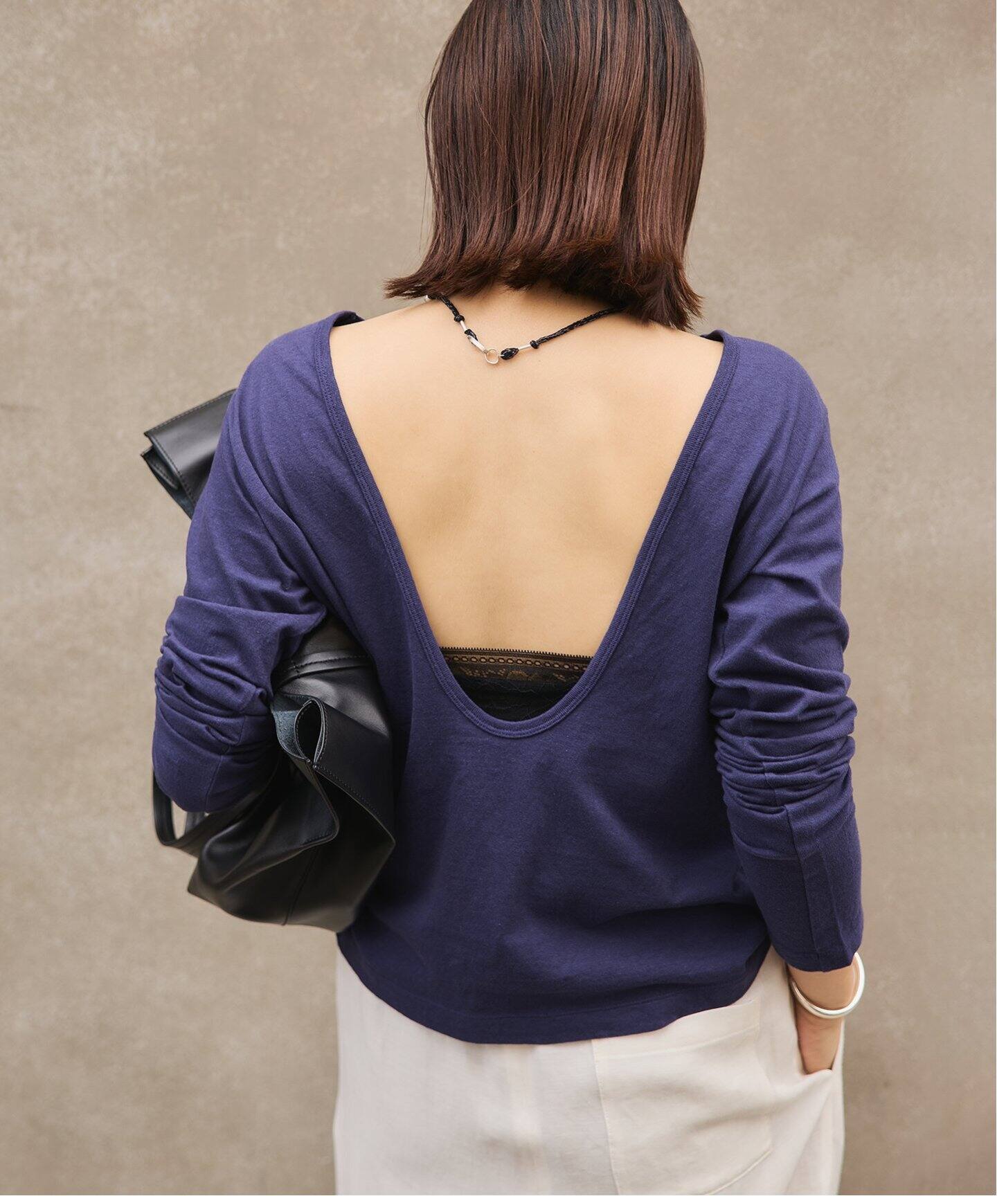 予約》INSCRIRE アンスクリア Raffi Jersey Back Open Tee I25SSCUT1 
