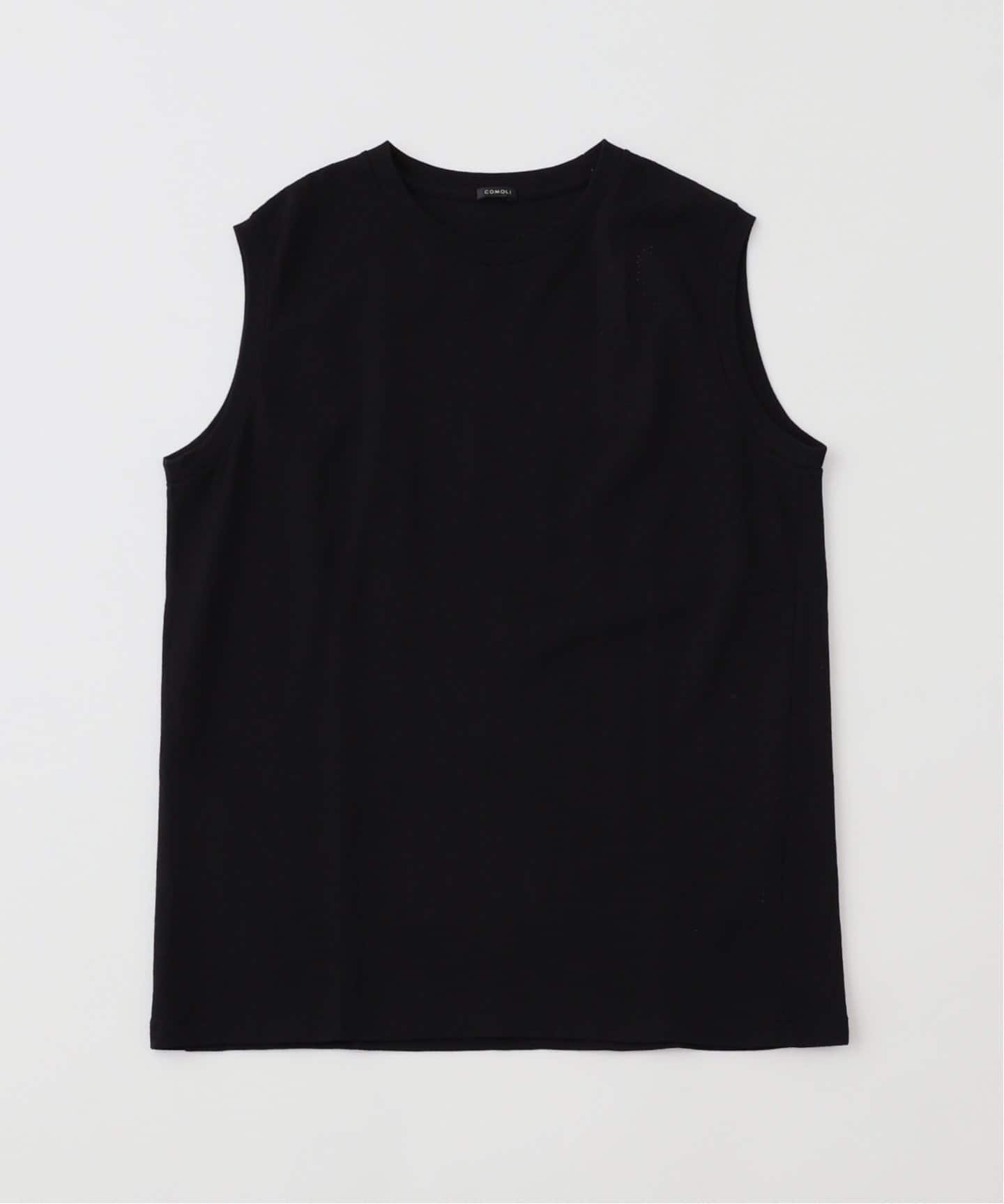 25SS COMOLI コモリコットンメッシュ ノースリーブ BLACK COMOLI (コモリ) コットンメッシュ ノースリーブ [BLACK]
