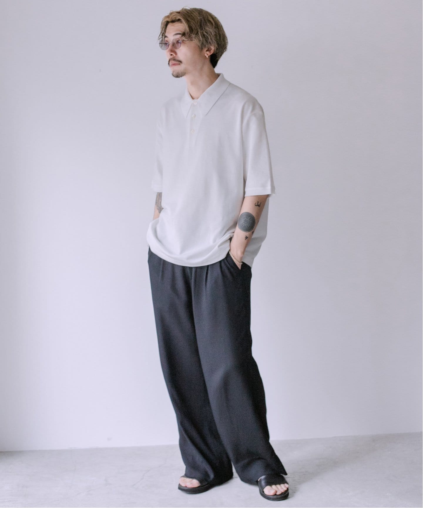 L'ECHOPPE レショップ エルイー SEED STITCH ポロシャツ 2 L'ECHOPPE レショップ エルイー SEED STITCH ポロシャツ 2