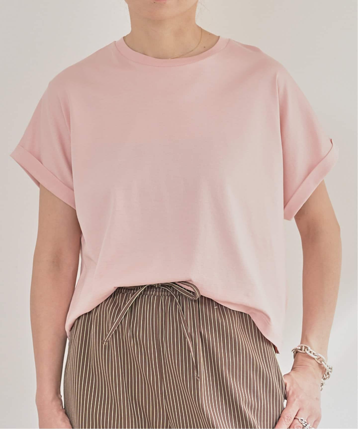 handvaerk 60/2 CREW NECK WIDE T-SHIRTピンク HANDVAERK 60/2 CREW NECK WIDE T-SHIRT（Tシャツ／カットソー