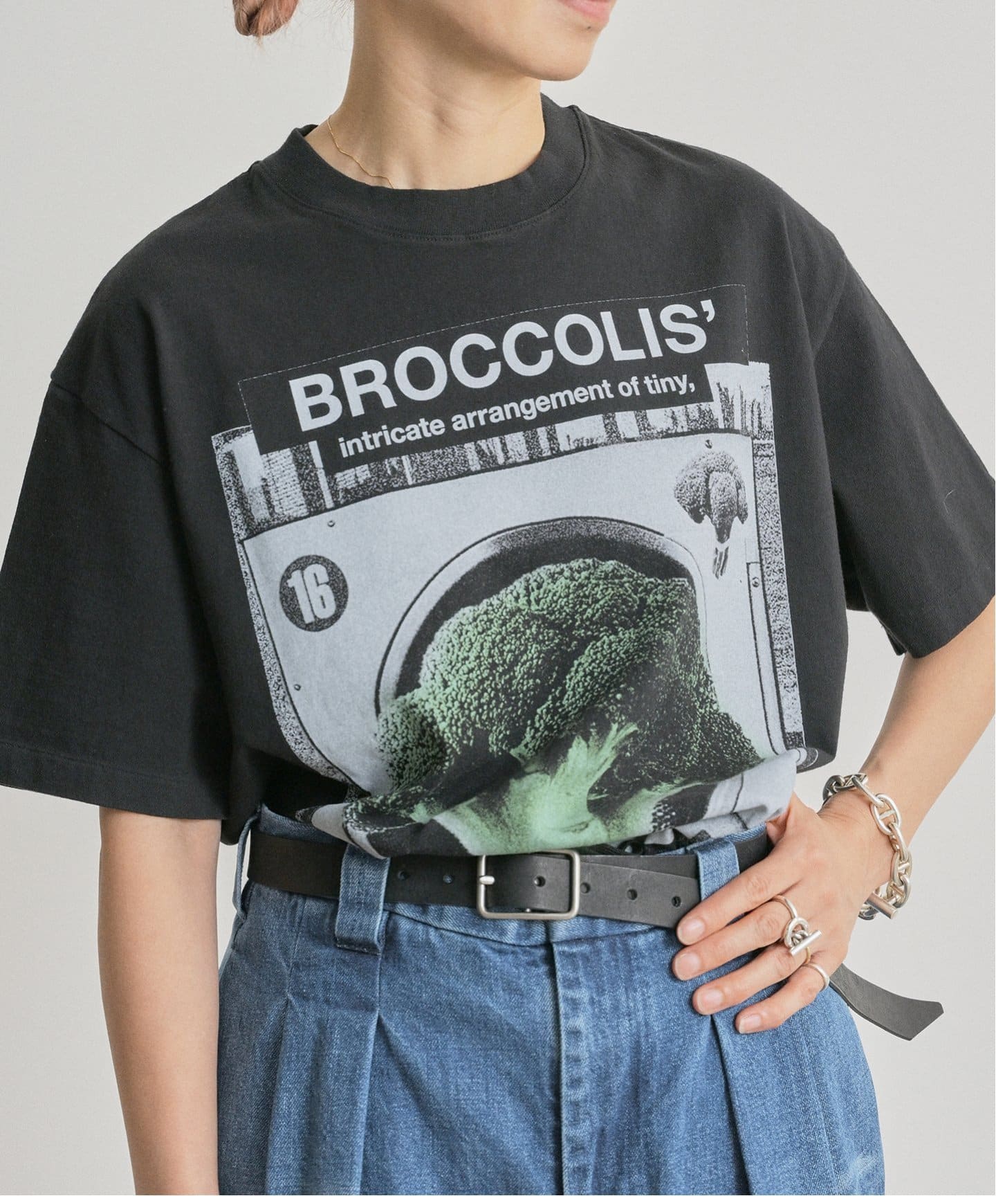 KURO 17/-ROUND SHAPE DYED TEE-Broccolis-（Tシャツ