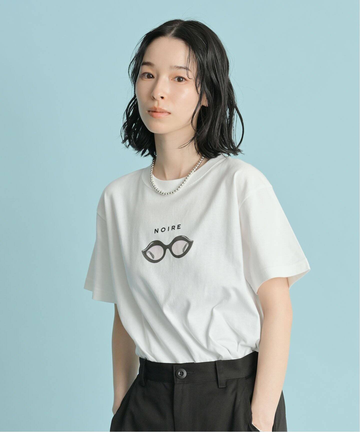 イアパピヨネ【ANGE IN DISGUISE】サングラス柄プリントTシャツ ANGE IN DISGUISE SUNGLASSES PRINT T（Tシャツ／カットソー
