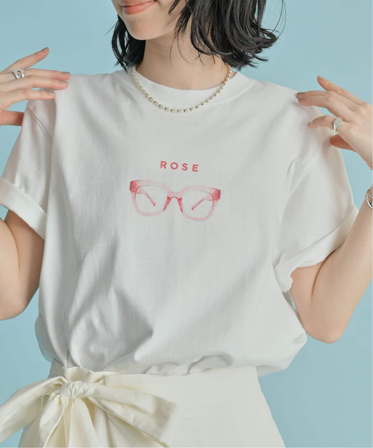 イアパピヨネ【ANGE IN DISGUISE】サングラス柄プリントTシャツ ANGE IN DISGUISE SUNGLASSES PRINT T（Tシャツ／カットソー