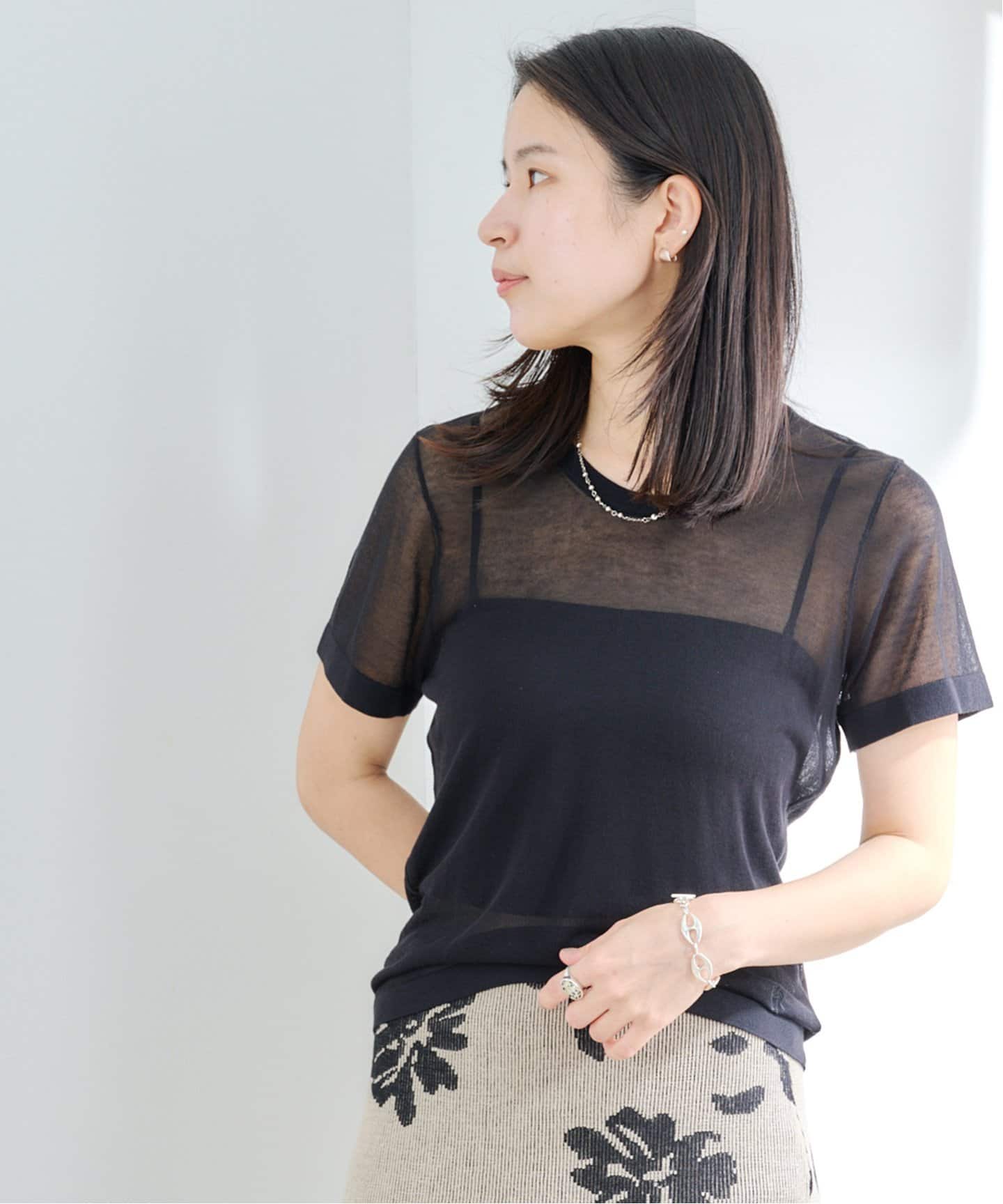 ETRE TOKYO ハーフスリーブシアーニットPO（Tシャツ／カットソー