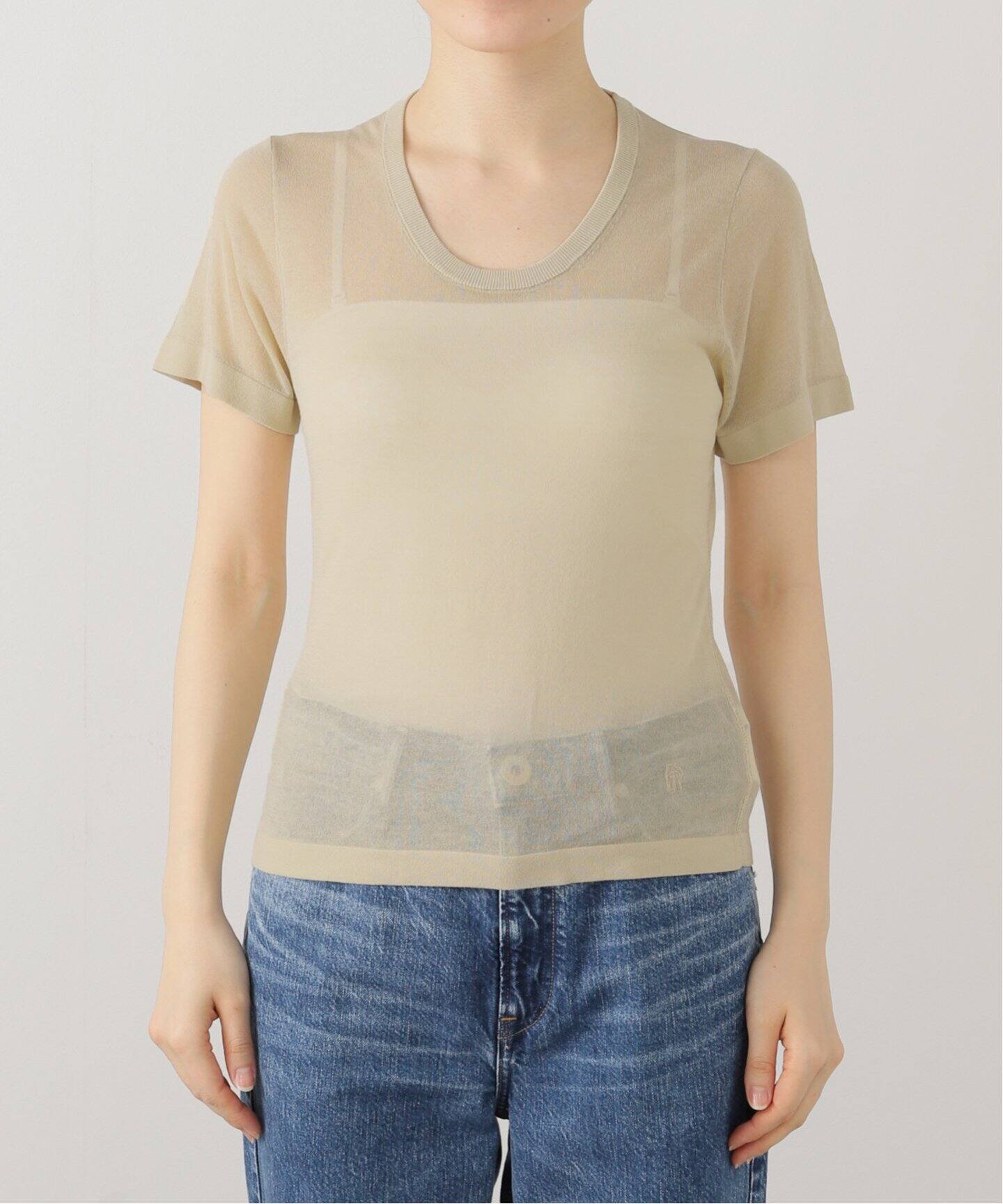 ETRE TOKYO ハーフスリーブシアーニットPO（Tシャツ／カットソー
