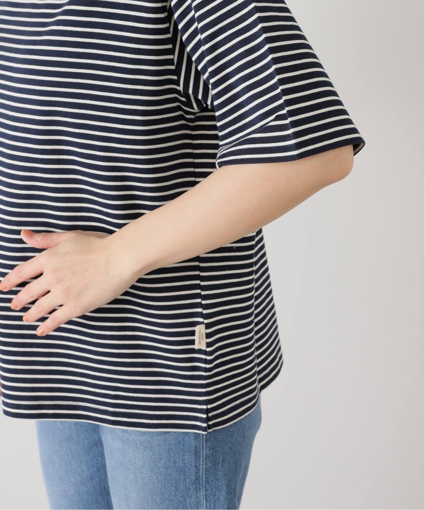 英国製　yarmo ヤーモ　ポケット付プルオーバー　ポケT 半袖カットソー YARMO THE UNIFORM S/SLV BORDER TEE_Border（Tシャツ／カットソー