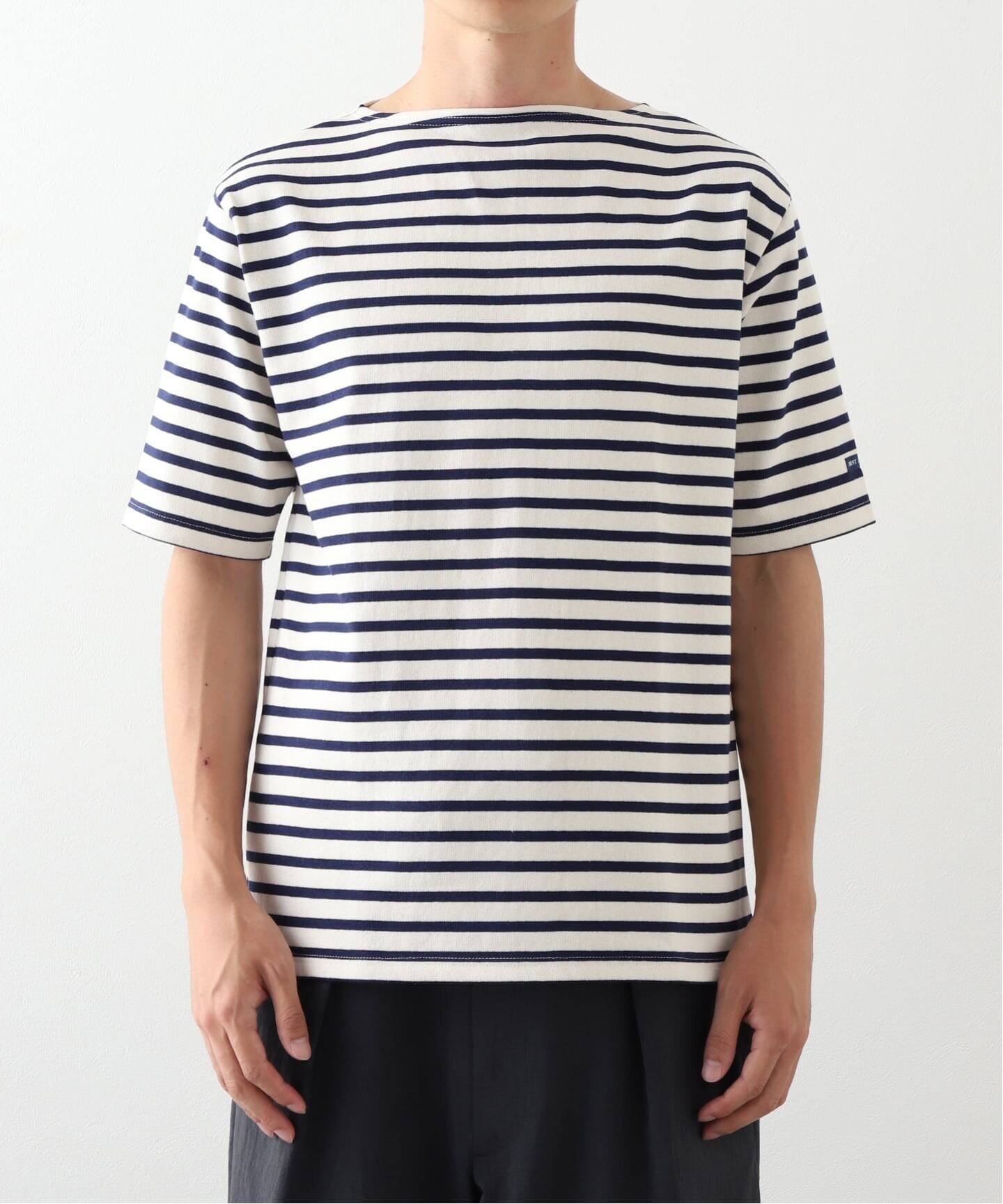 SAINT JAMES グレー 肘パッチ付き 長袖カットソー　T4 SAINT JAMES グレー 肘パッチ付き 長袖カットソー T4 SAINT