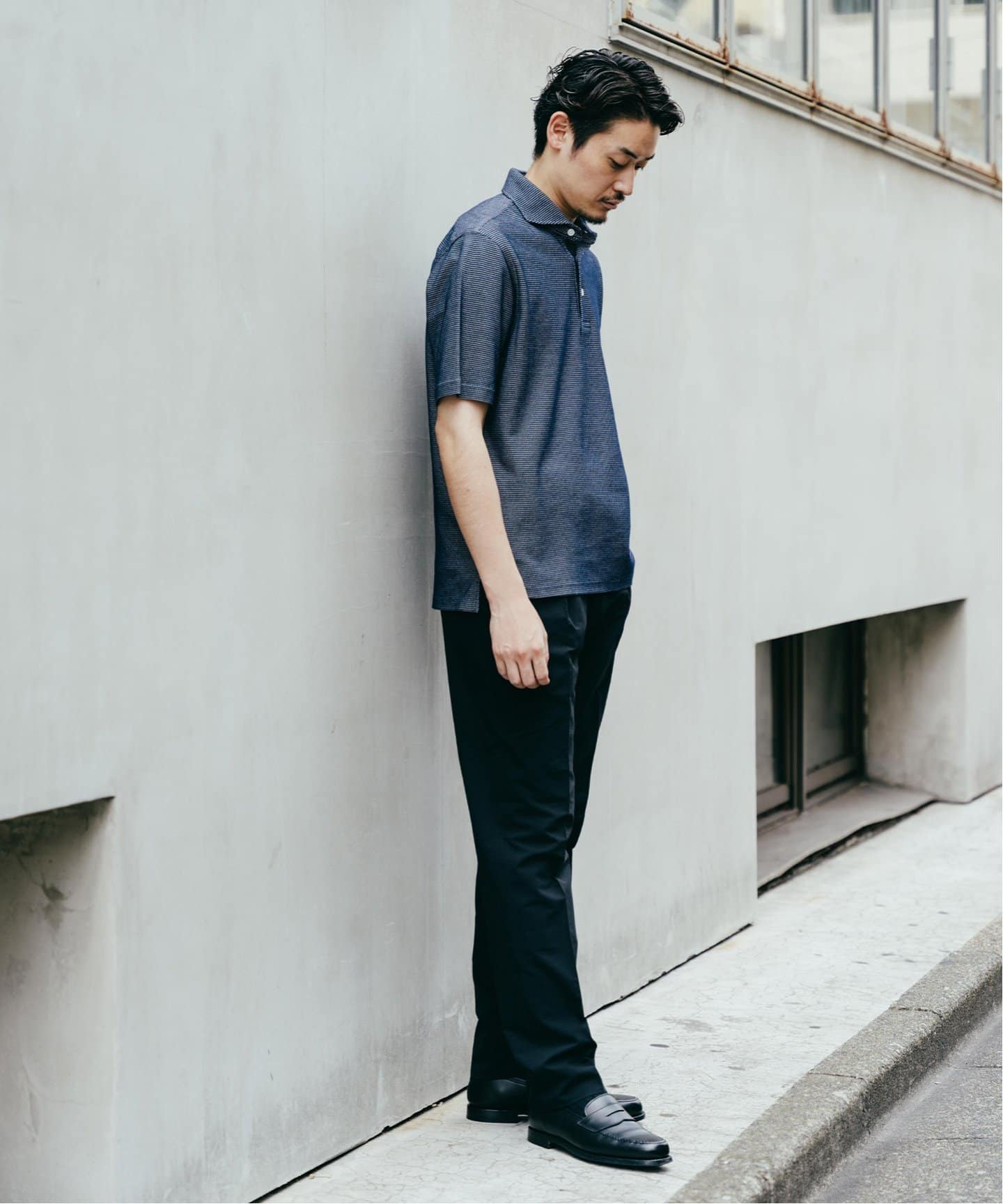 ウノピュウ　ボーダー　ポロシャツ　ヘムリブ ヘムリブ ポロシャツ – Zen Style