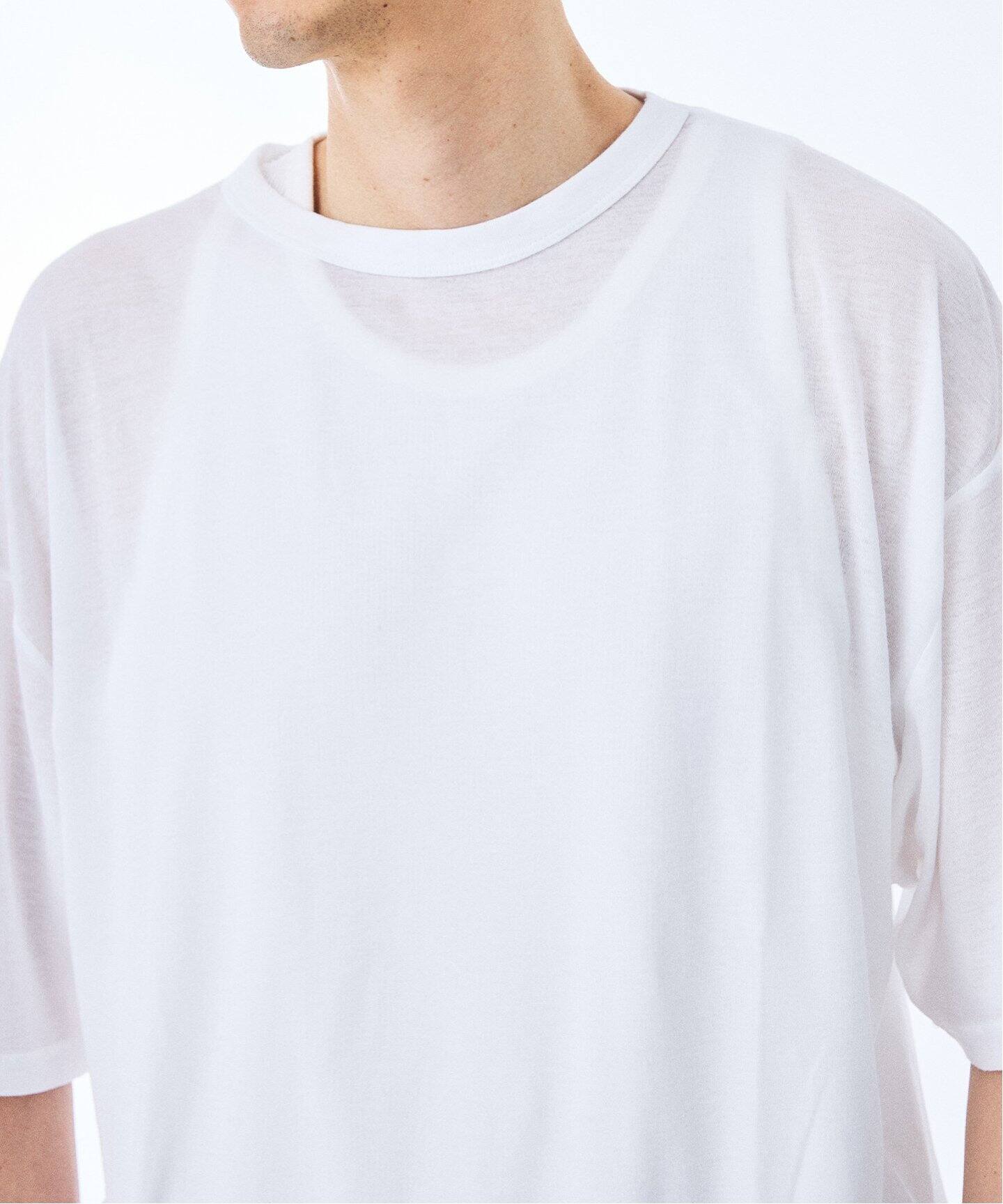 超人気✿春夏◎エディフィス　パネルドッキング Tシャツ　1.7万　コットン　L セール】【Eclat one】スカーフドッキング ビスチェ風デザイン T