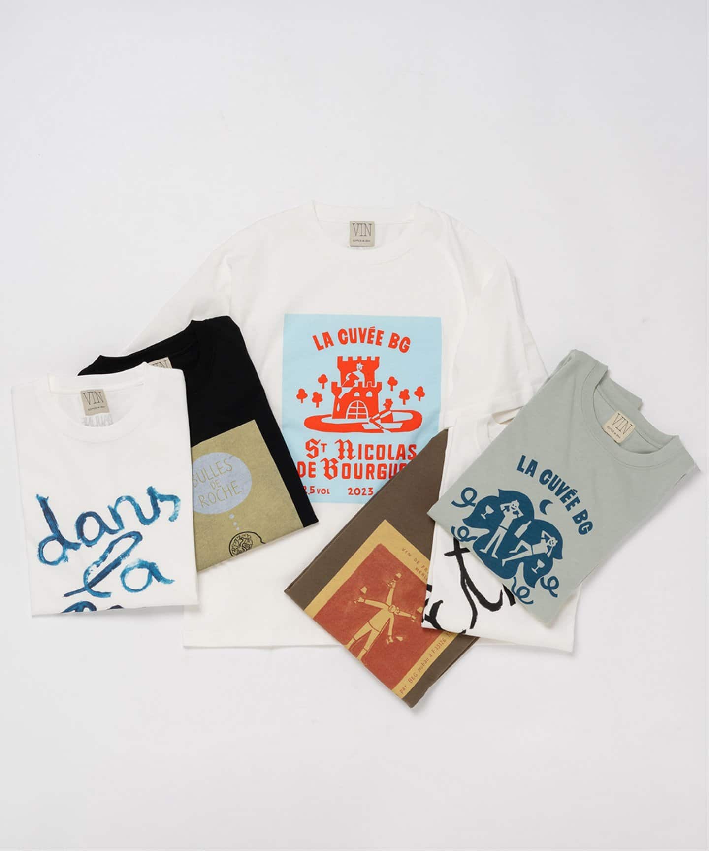 tシャツ Vin France 別注 Tシャツ レディース エディフィス EDIFICE Vin France Tシャツ （サックスブルー B