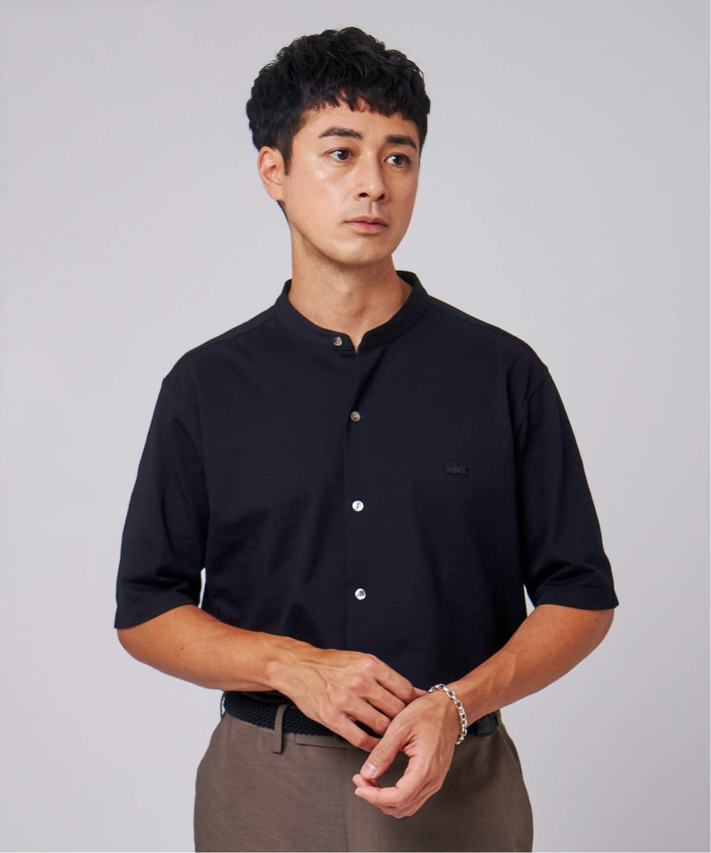 LACOETS ラコステ メンズ ポロシャツ Ｌ 半袖 黒コットン 吸水速乾 LACOSTE ラコステ ポロシャツ 半袖 メンズ L.12.12 無地 鹿の子