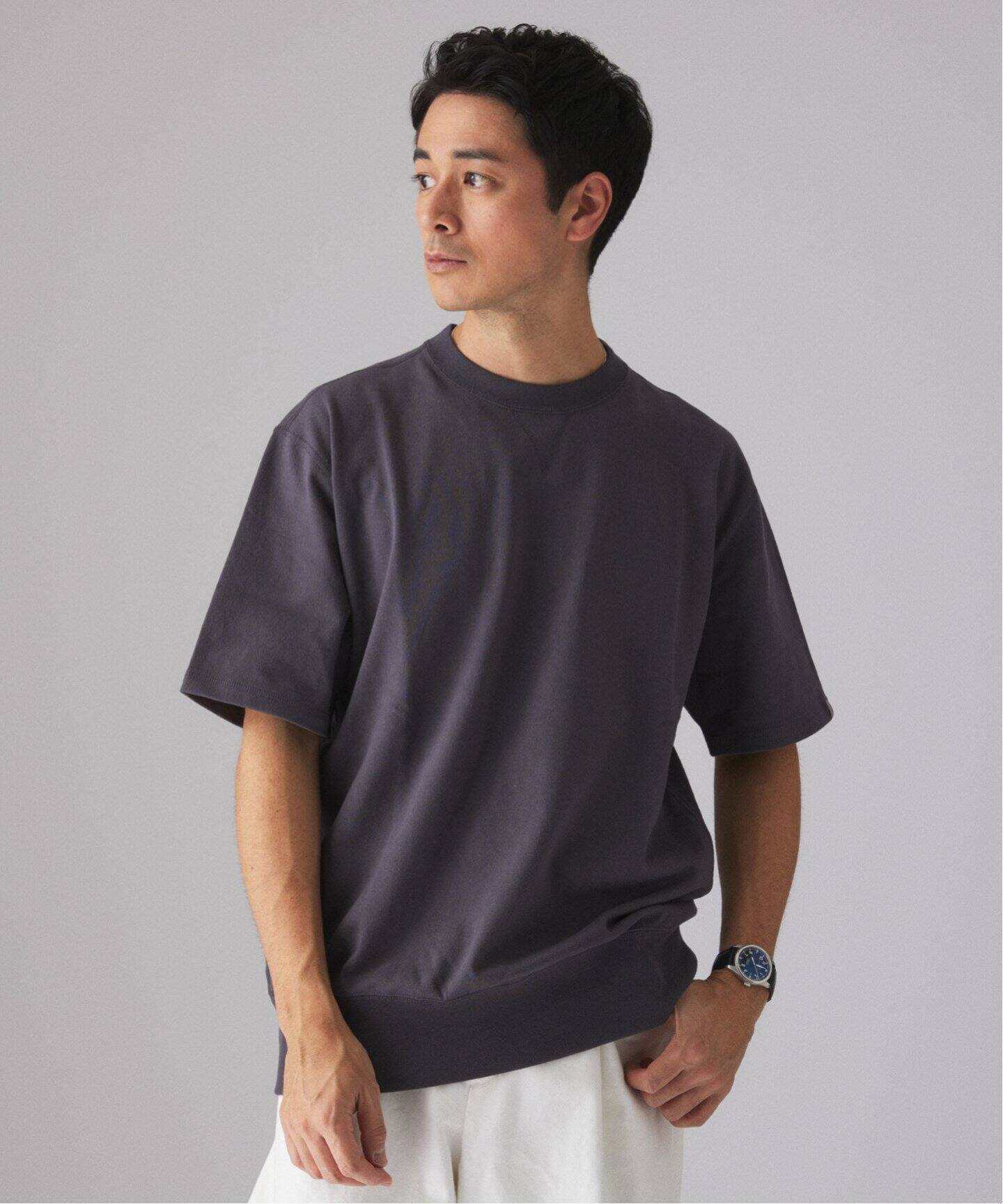 アパルトモン LOOPWHEELER × LOWERCASE　半袖スウェット　紺 アパルトモン LOOPWHEELER × LOWERCASE 半袖スウェット 紺