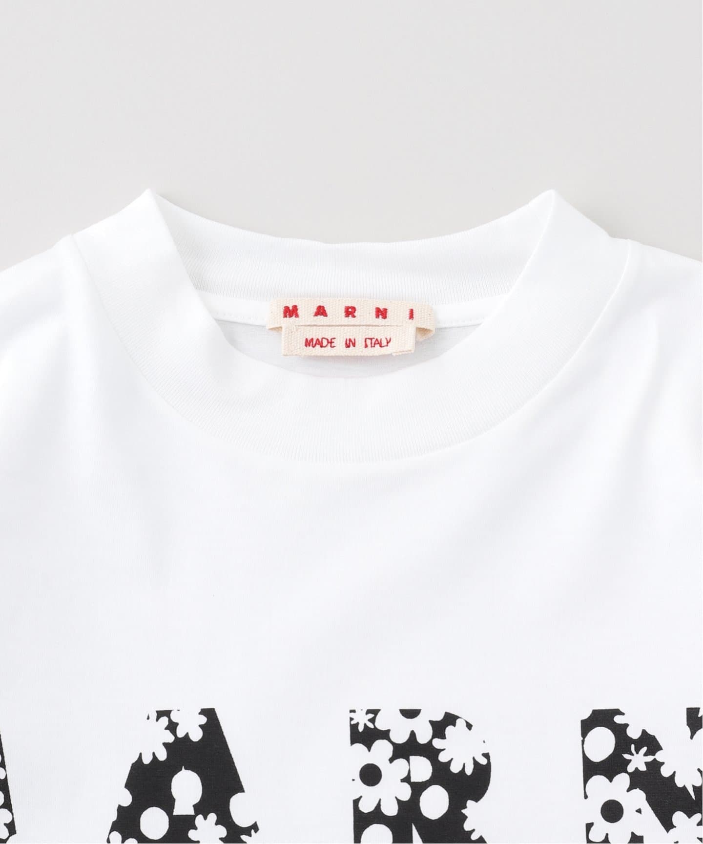 MARNI コットン Pop Fields ロゴ入り Tシャツ White Pop Fields Logo T-shirt by Marni on Sale