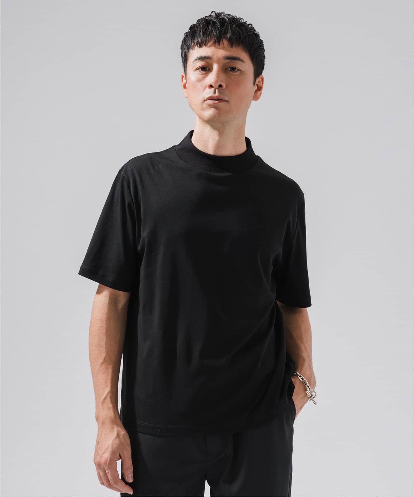 エディフィス（EDIFICE）/nomiamo (ノミアモ) 別注 スヴィンコットン モックネック ワイドTシャツ nomiamo (ノミアモ) 別注 スヴィンコットン モックネック ワイドT
