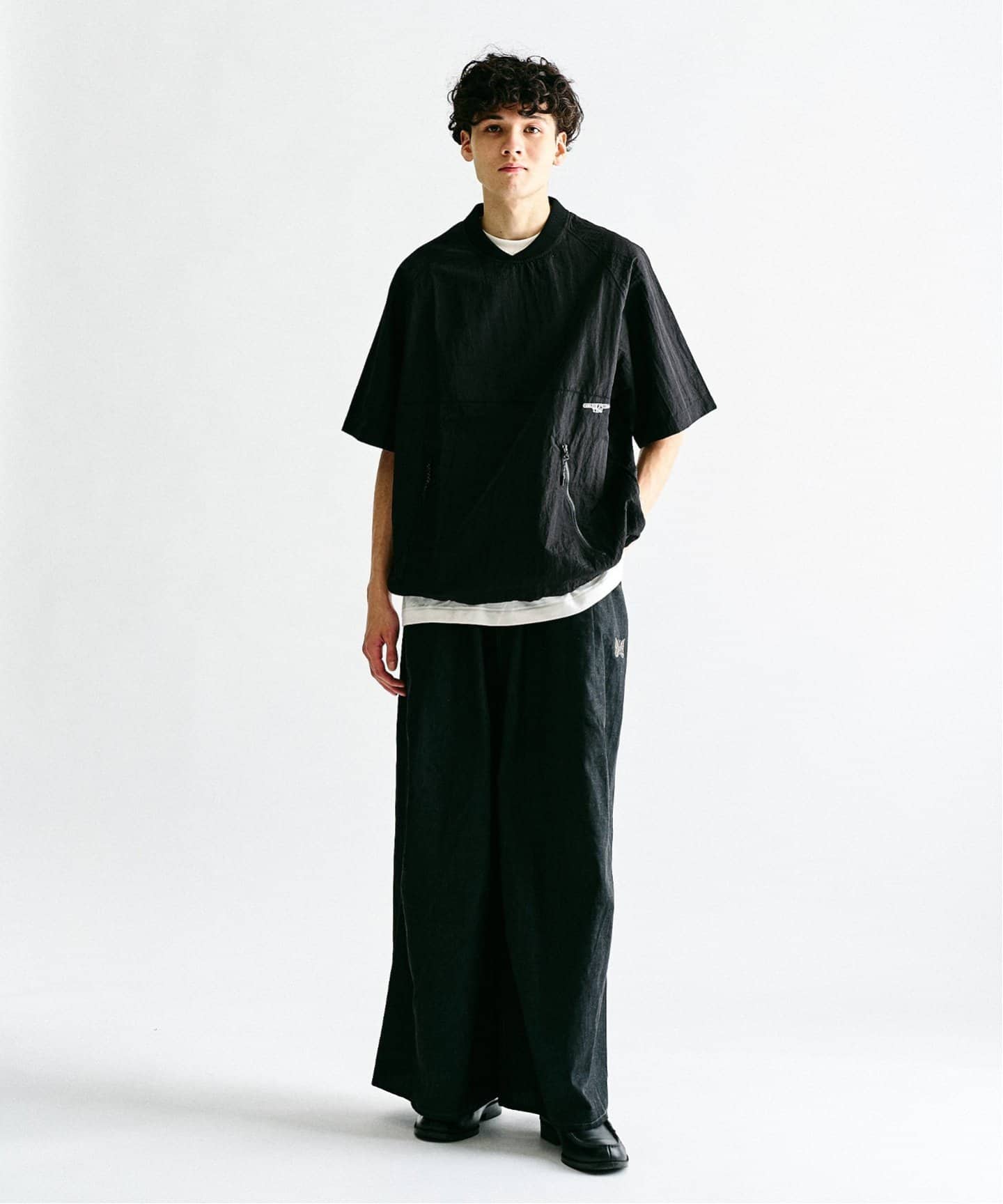 超人気✿春夏◎エディフィス　パネルドッキング Tシャツ　1.7万　コットン　L セール】【Eclat one】スカーフドッキング ビスチェ風デザイン T
